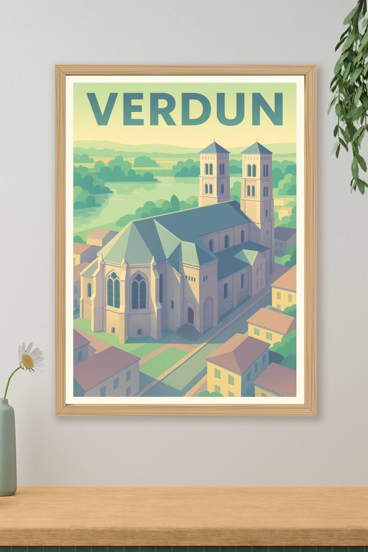 Affiche Verdun — Charme historique et paisible · poster d'art de Verdun