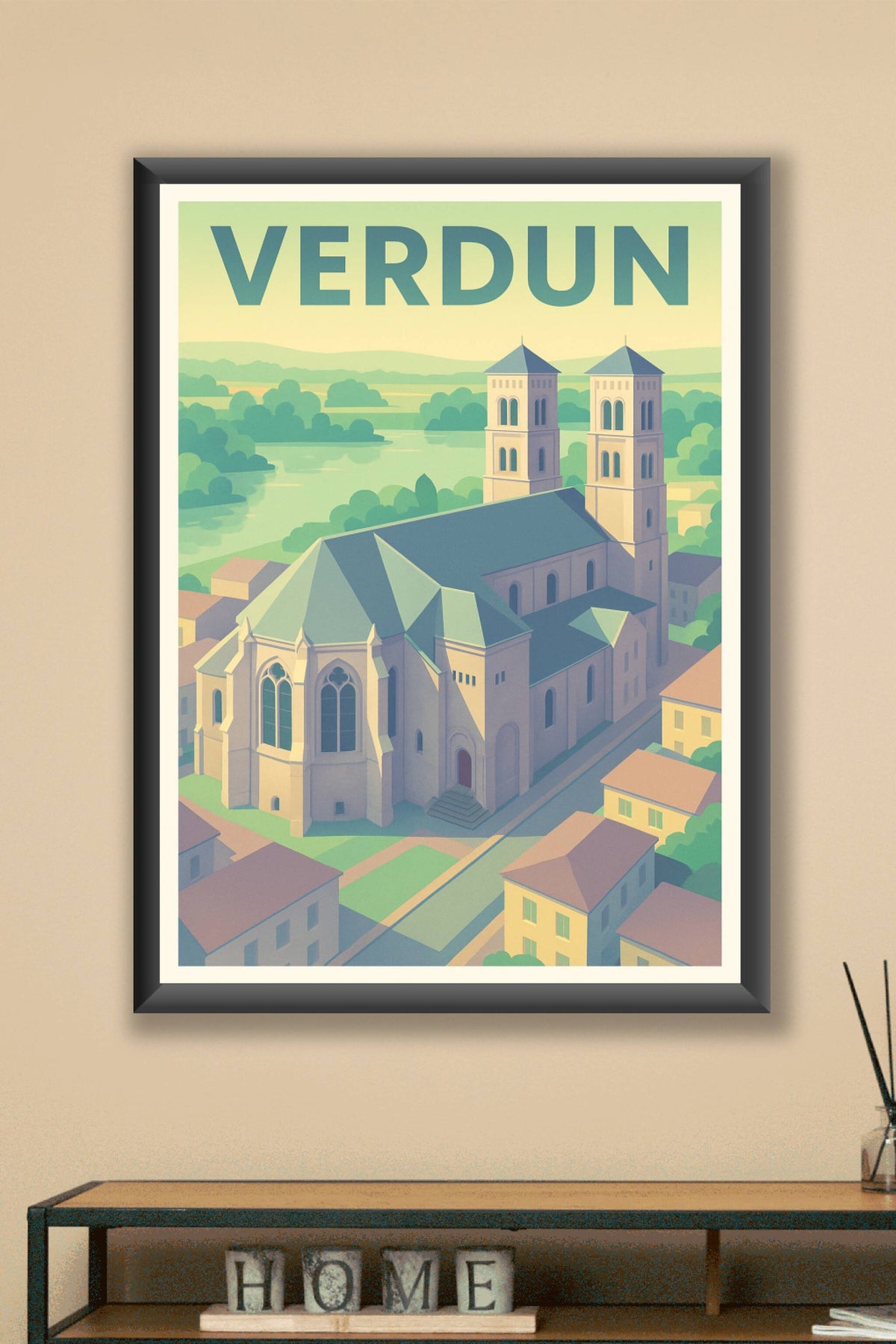 Affiche Verdun — Charme historique et paisible · poster d'art de Verdun