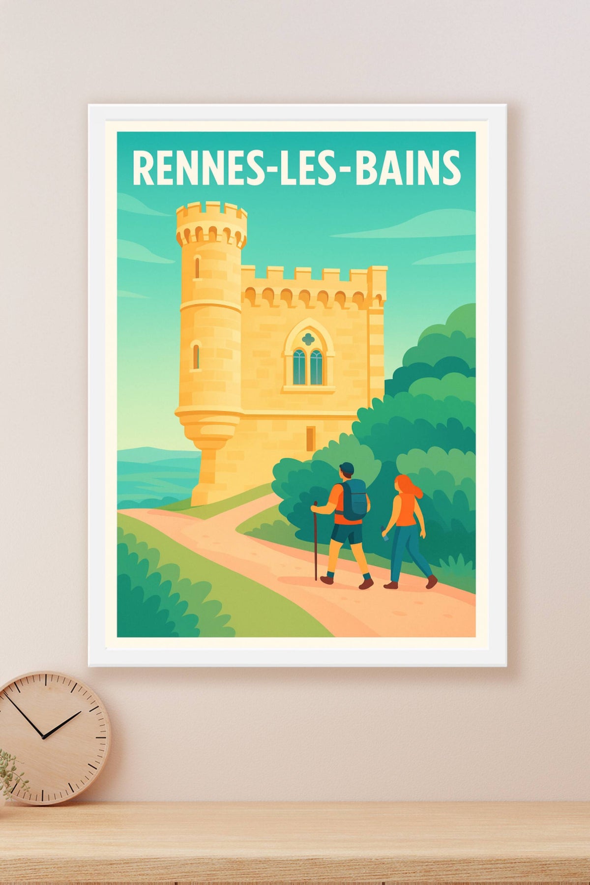 Affiche Rennes-les-Bains — Escapade historique et nature · poster d'art de Rennes-les-Bains