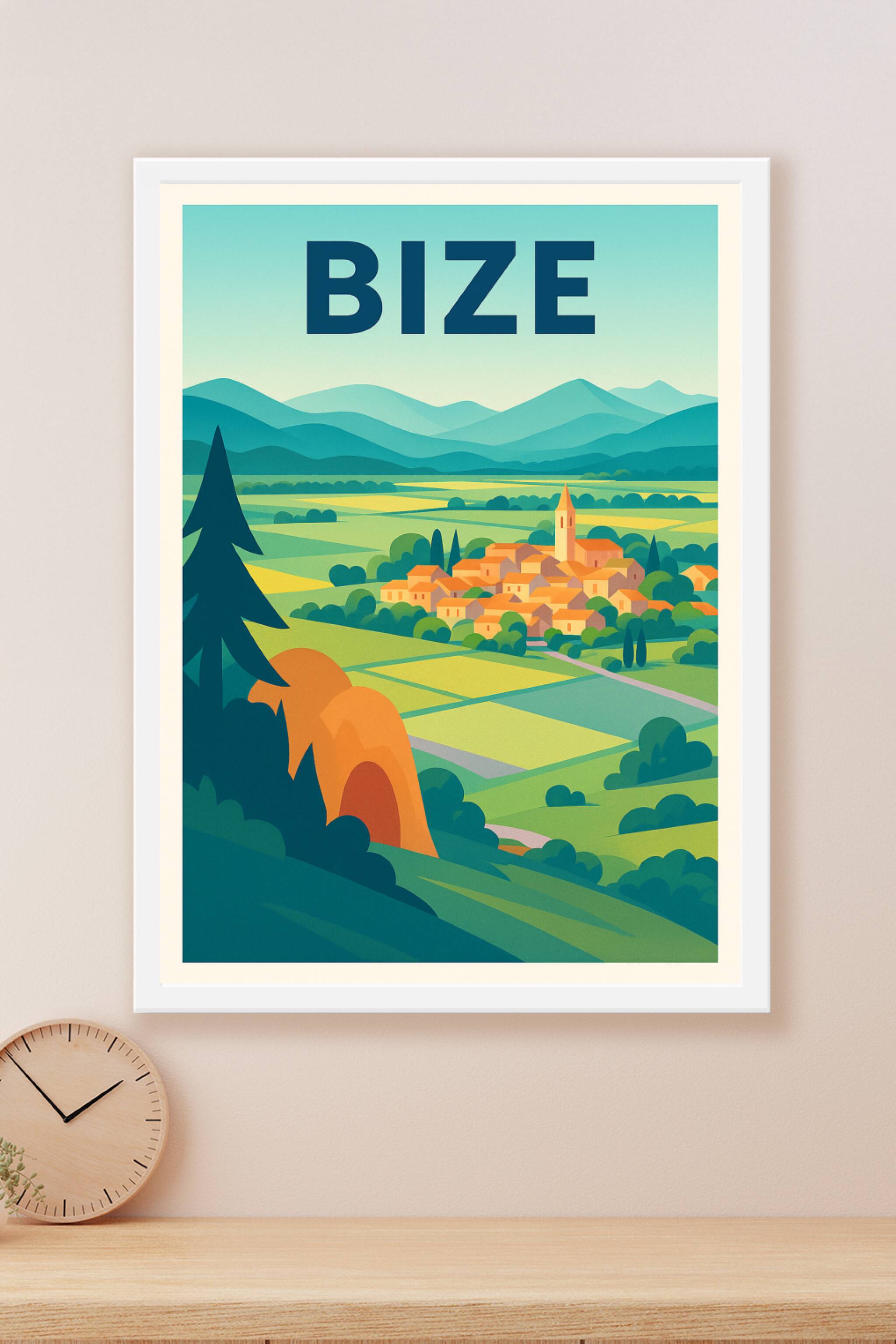 Affiche Bize — Charme et sérénité de la campagne occitane · poster d'art de Bize