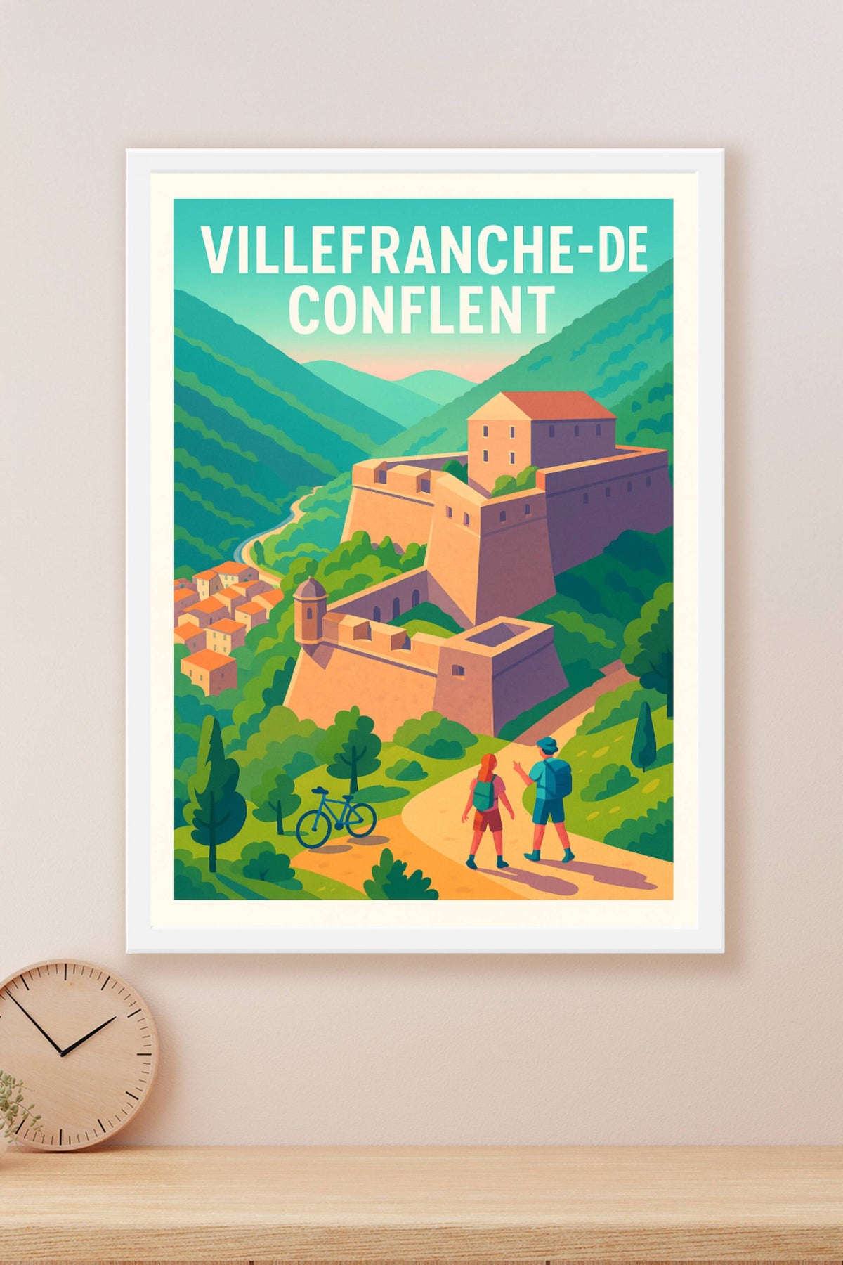 Affiche Villefranche-de-Conflent — Escapade au cœur des montagnes pyrénéennes · poster d'art de Villefranche-de-Conflent
