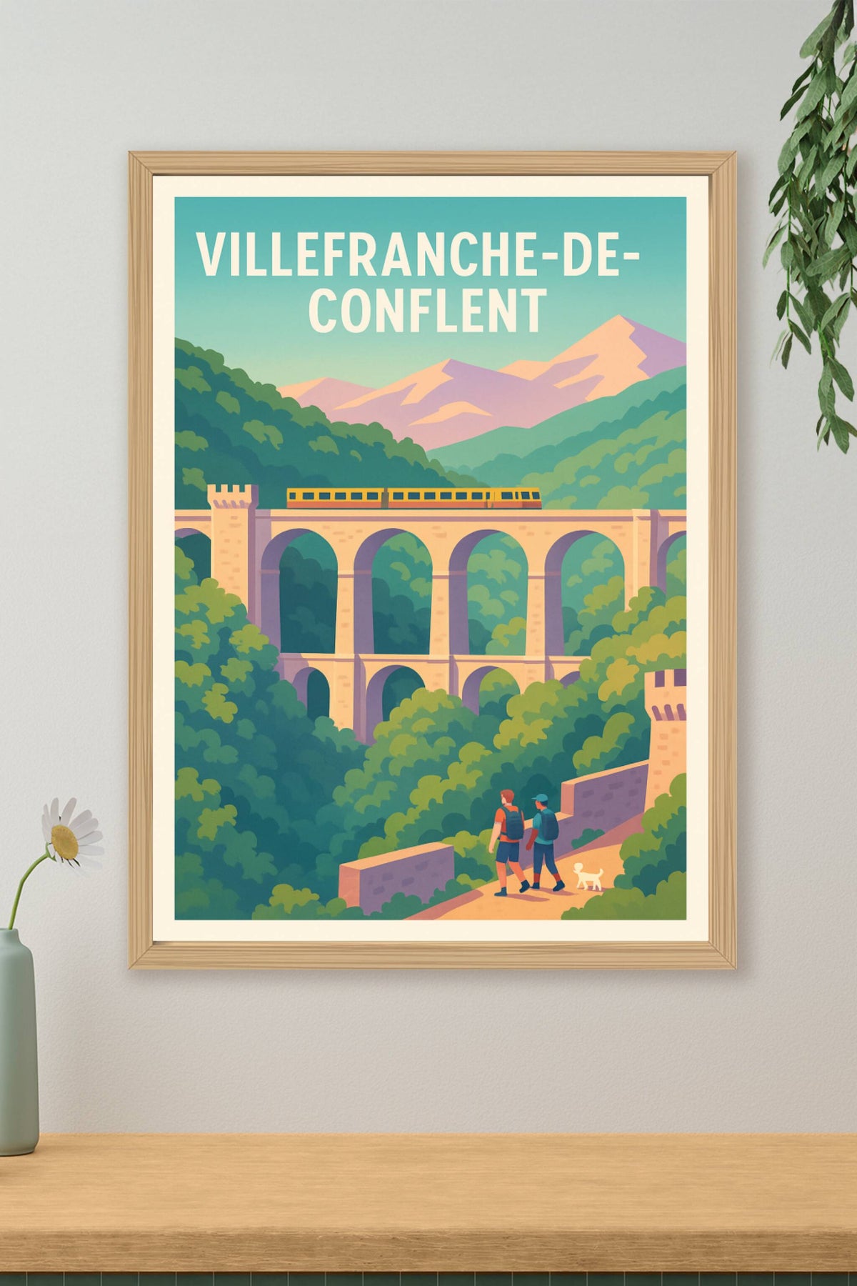 Affiche Villefranche-de-Conflent — Voyage au cœur des Pyrénées · poster d'art de Villefranche-de-Conflent