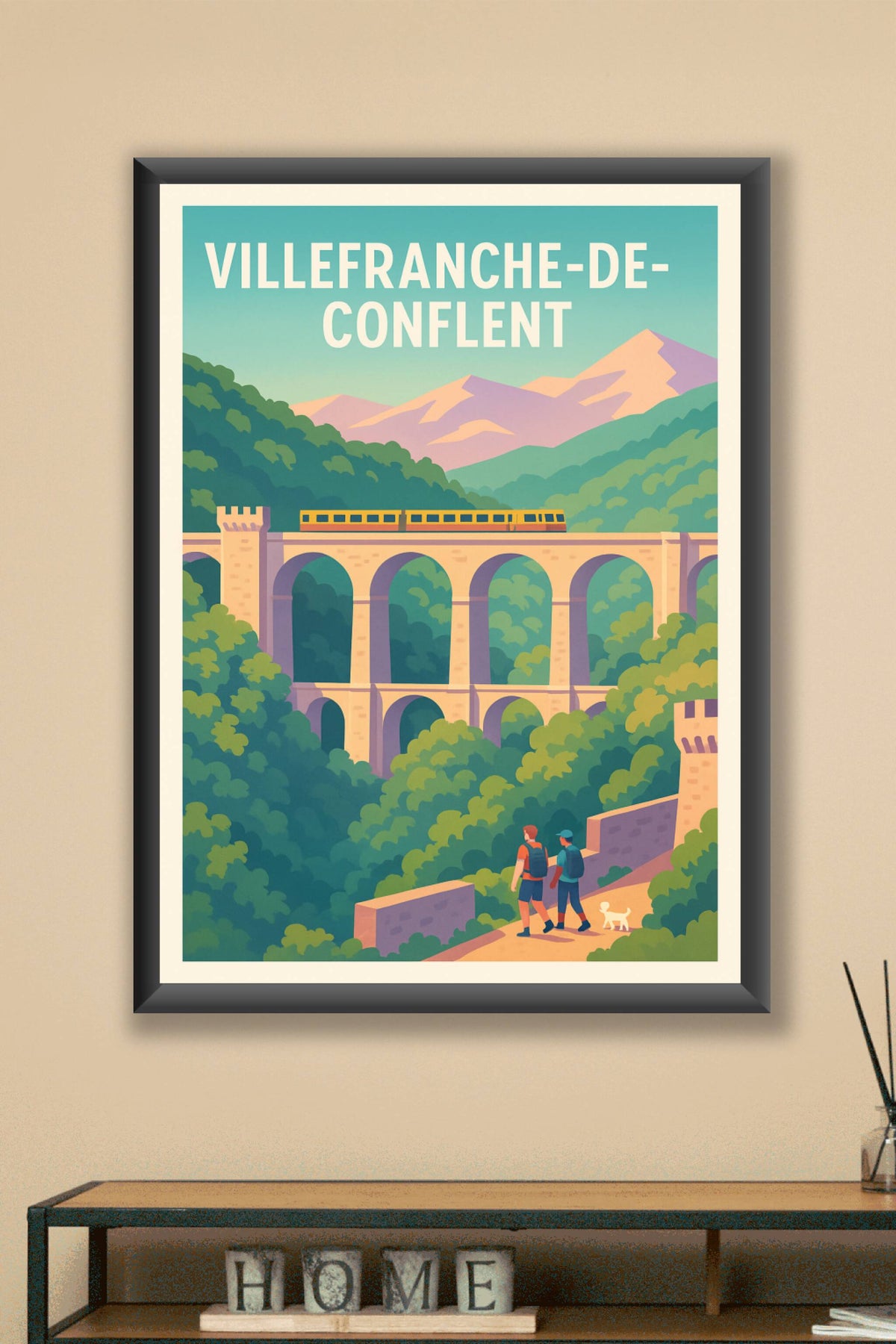 Affiche Villefranche-de-Conflent — Voyage au cœur des Pyrénées · poster d'art de Villefranche-de-Conflent