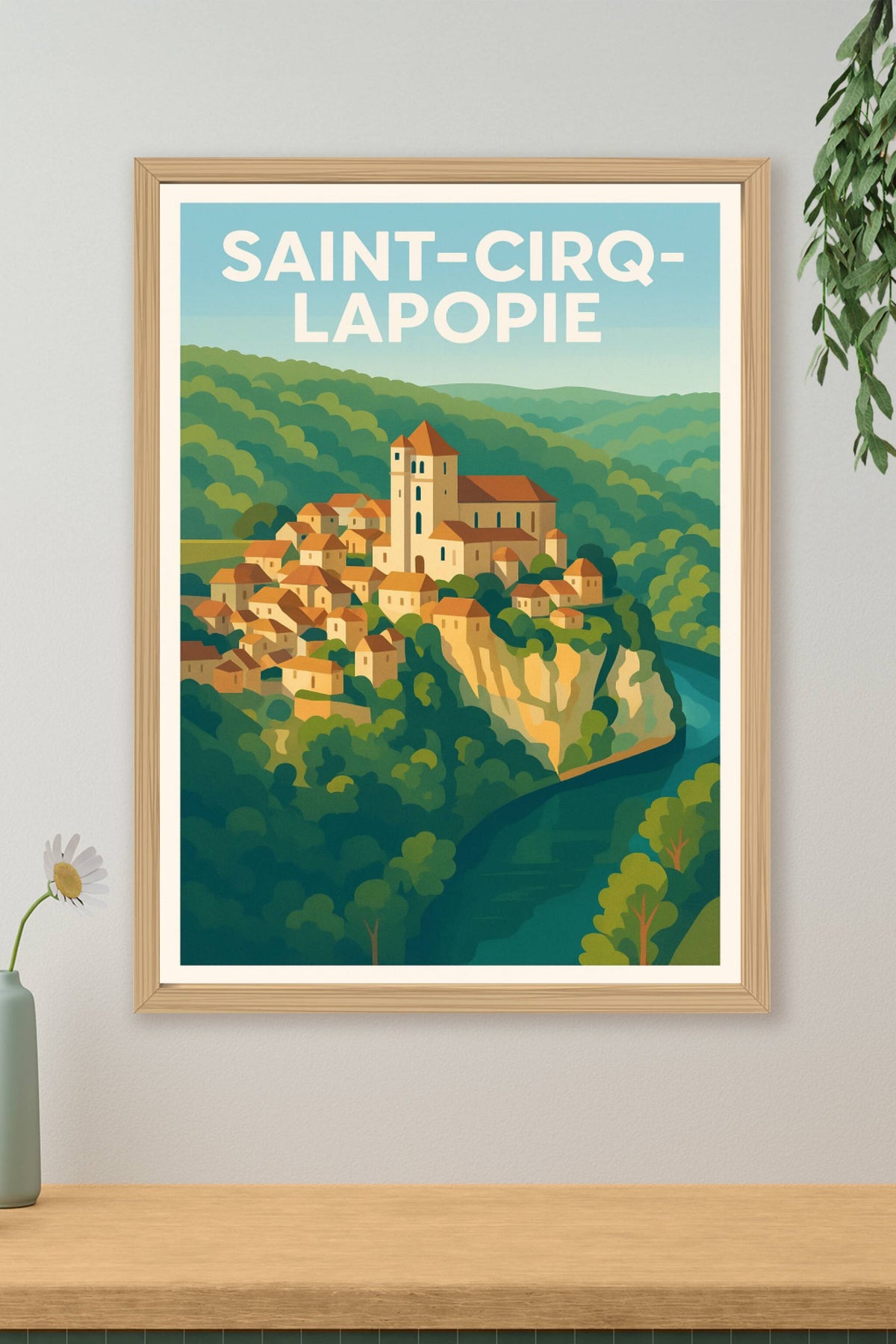 Affiche Saint-Cirq-Lapopie — L'élégance médiévale au cœur de la nature · poster d'art de Saint-Cirq-Lapopie