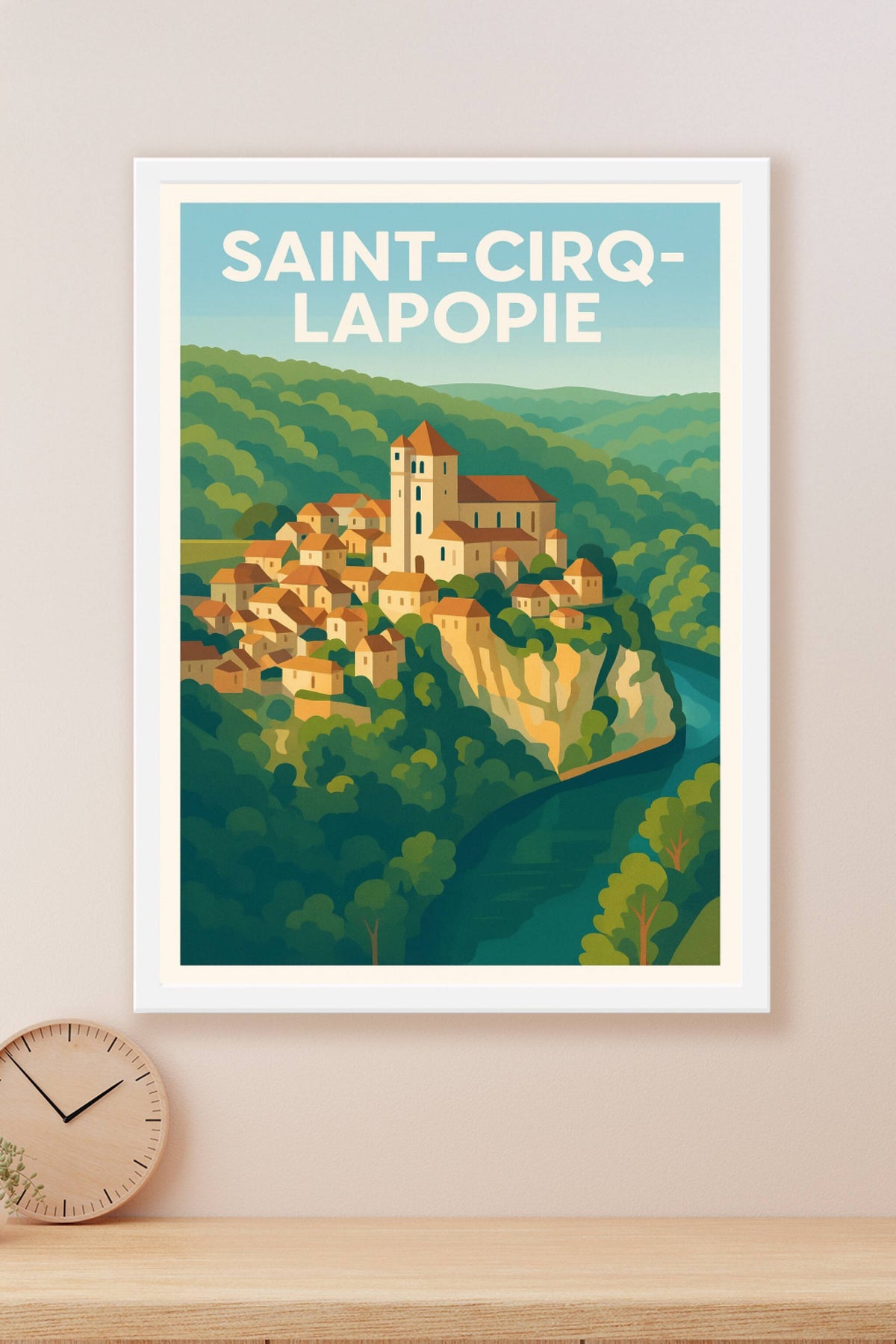 Affiche Saint-Cirq-Lapopie — L'élégance médiévale au cœur de la nature · poster d'art de Saint-Cirq-Lapopie