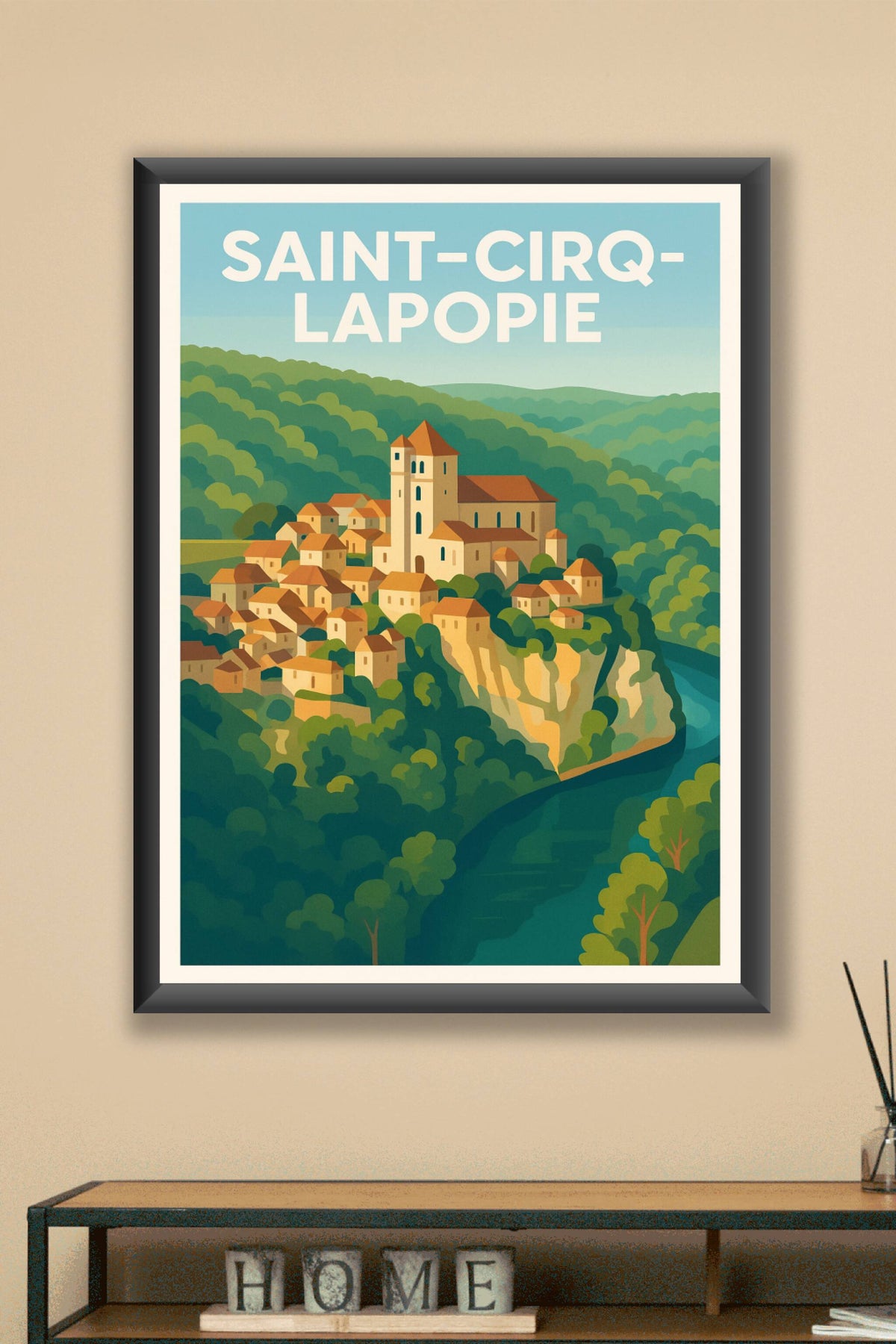 Affiche Saint-Cirq-Lapopie — L'élégance médiévale au cœur de la nature · poster d'art de Saint-Cirq-Lapopie