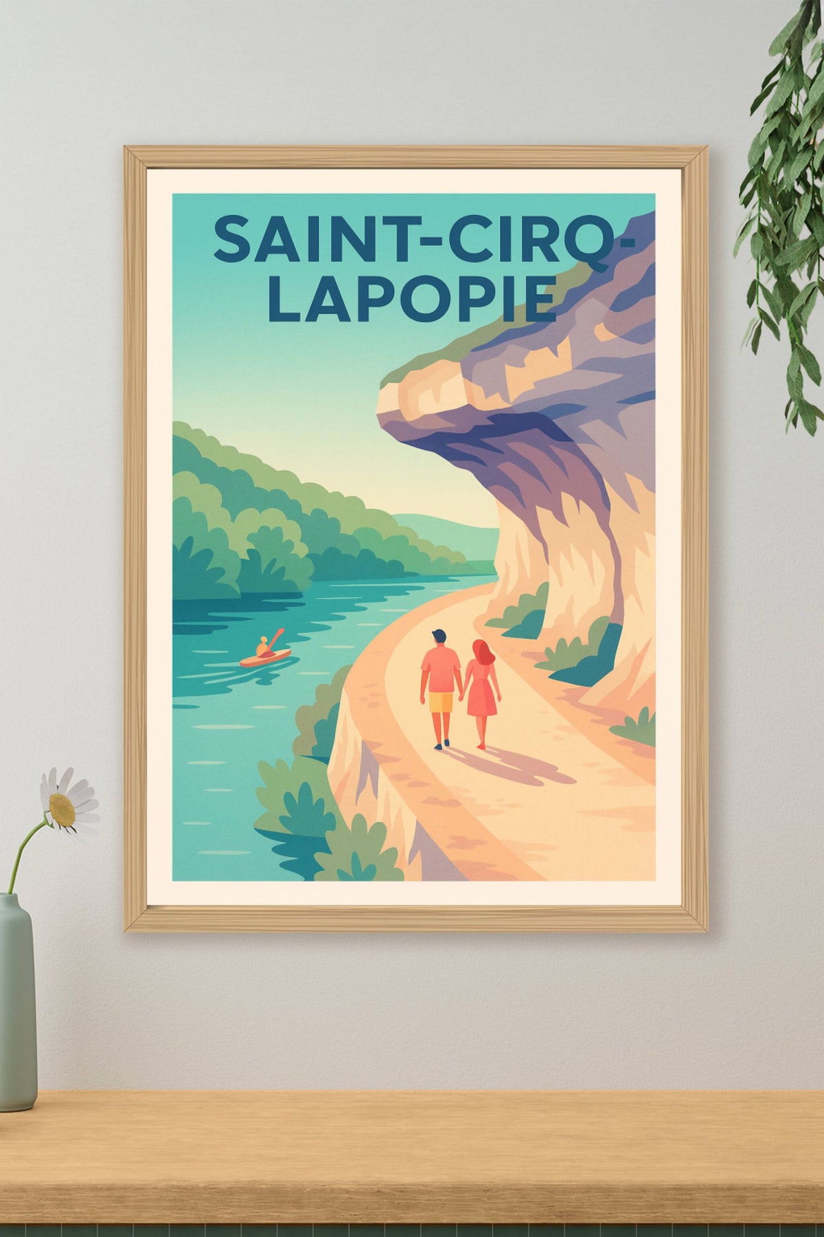 Affiche Saint-Cirq-Lapopie — Balade romantique au bord du Lot · poster d'art de Saint-Cirq-Lapopie