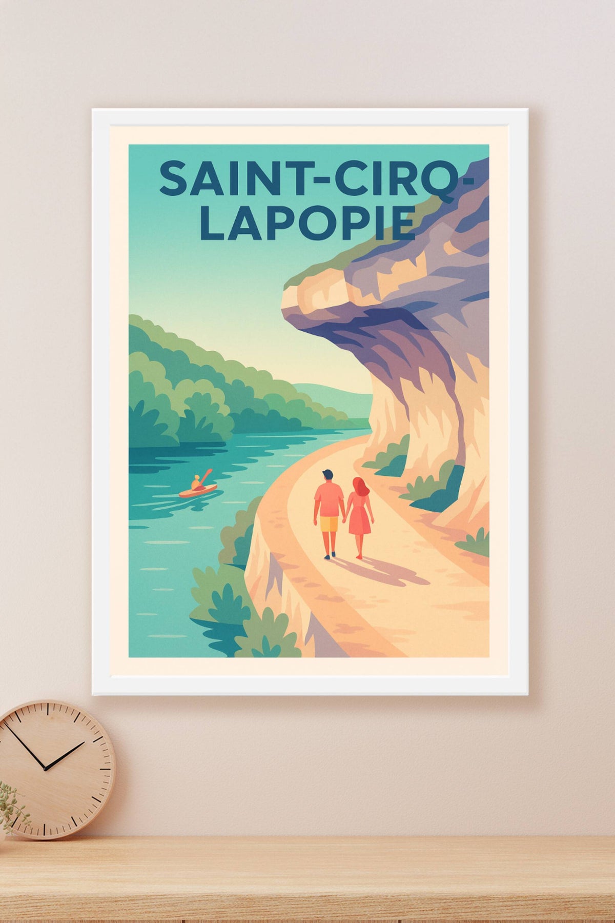 Affiche Saint-Cirq-Lapopie — Balade romantique au bord du Lot · poster d'art de Saint-Cirq-Lapopie