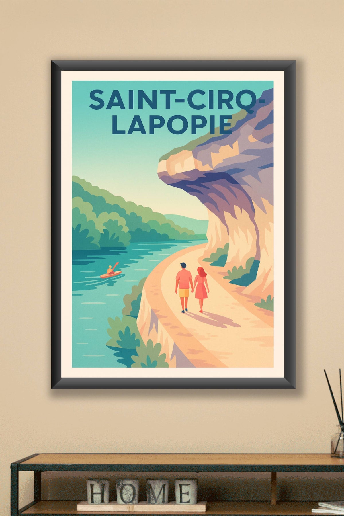 Affiche Saint-Cirq-Lapopie — Balade romantique au bord du Lot · poster d'art de Saint-Cirq-Lapopie