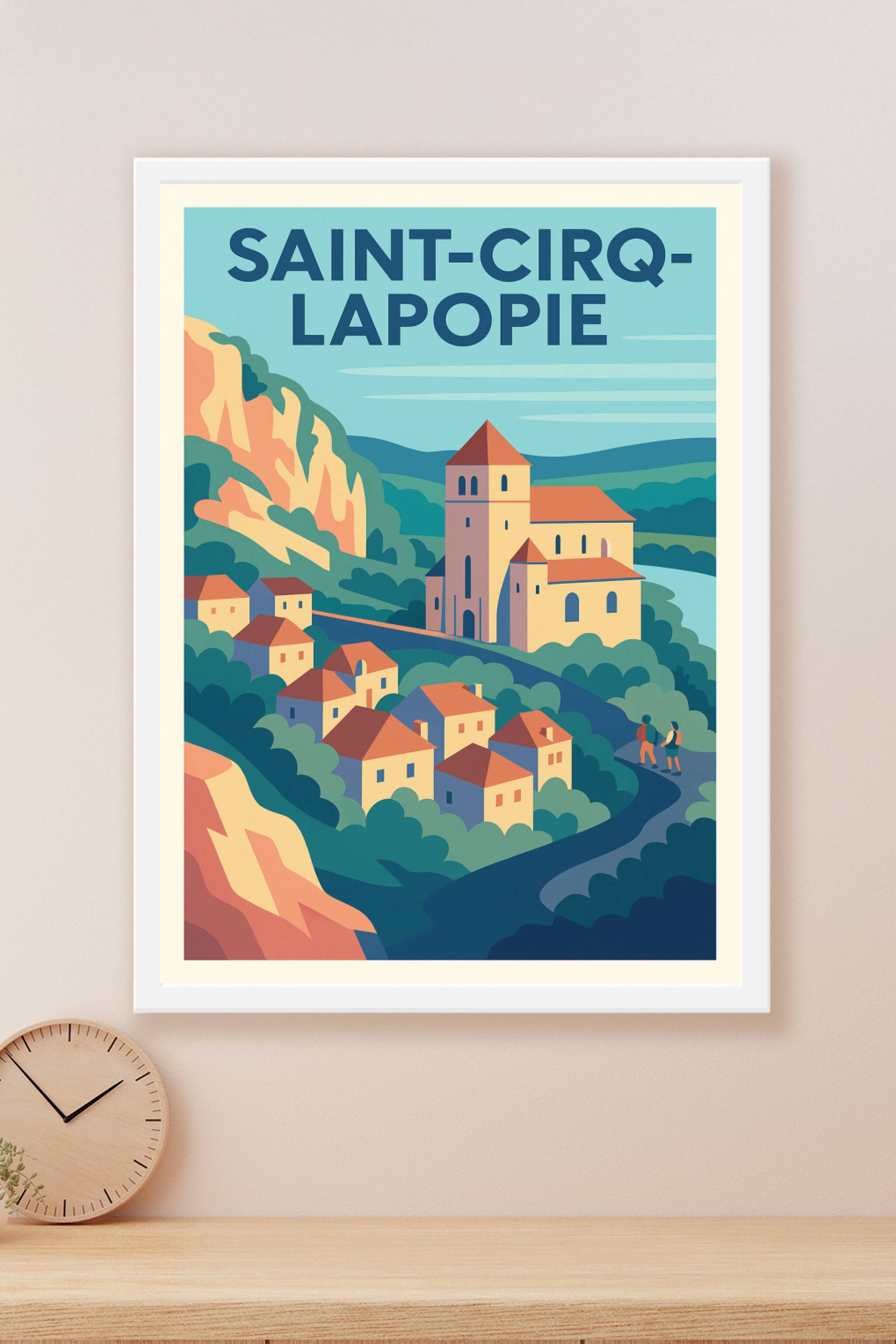 Affiche Saint-Cirq-Lapopie — Un joyau médiéval suspendu dans le temps · poster d'art de Saint-Cirq-Lapopie