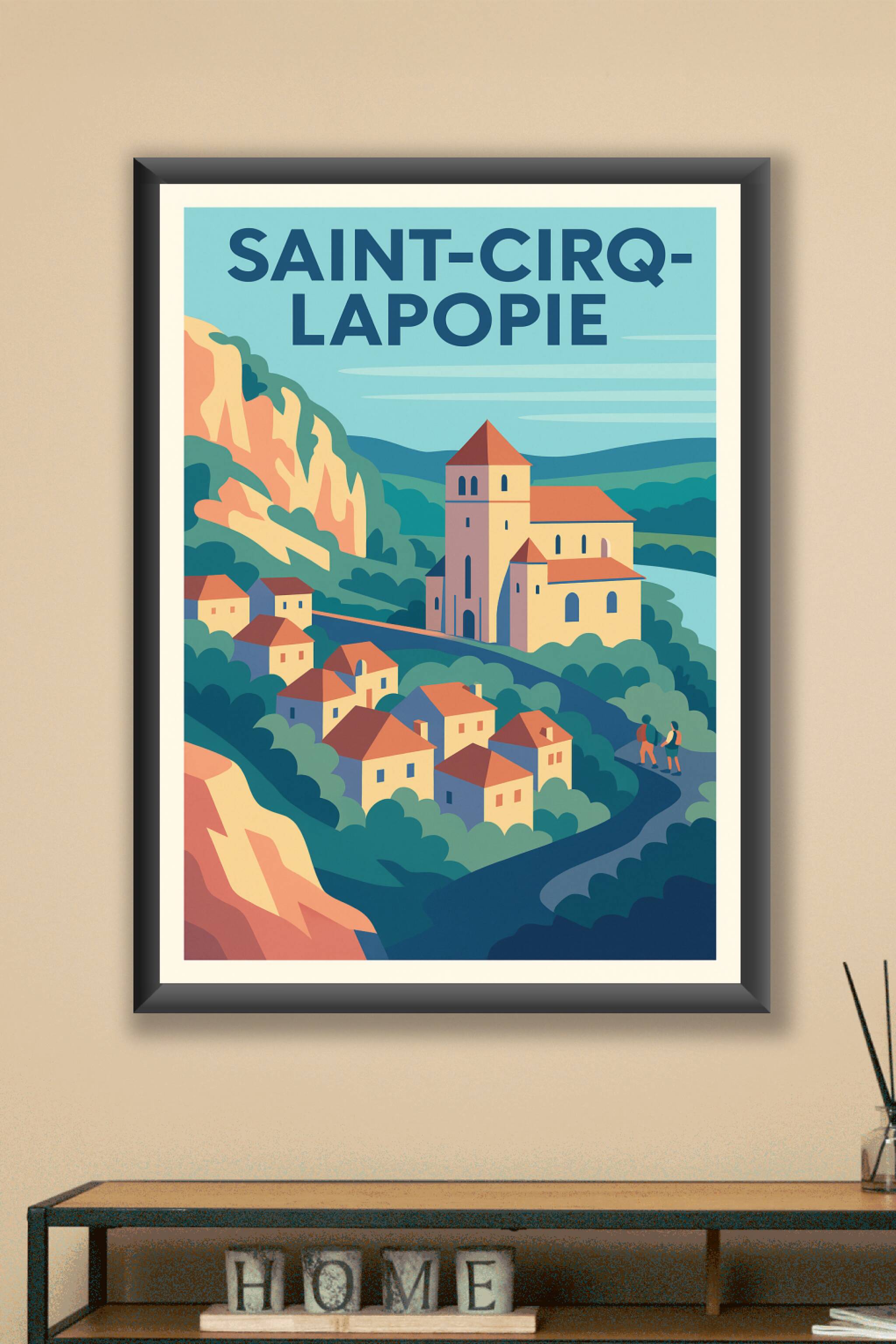 Affiche Saint-Cirq-Lapopie — Un joyau médiéval suspendu dans le temps · poster d'art de Saint-Cirq-Lapopie