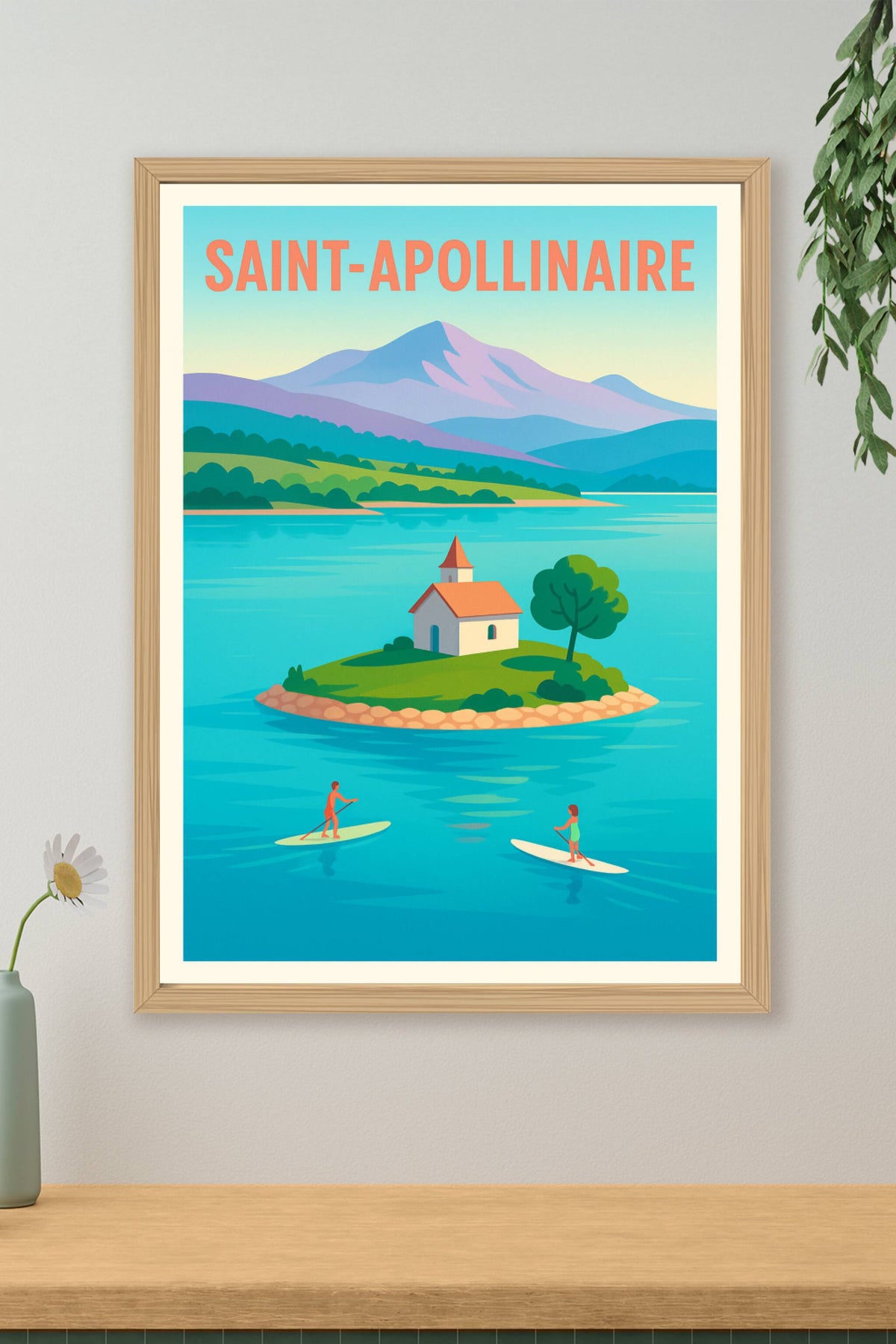Affiche Saint-Apollinaire — Évasion et sérénité au fil de l'eau · poster d'art de Saint-Apollinaire