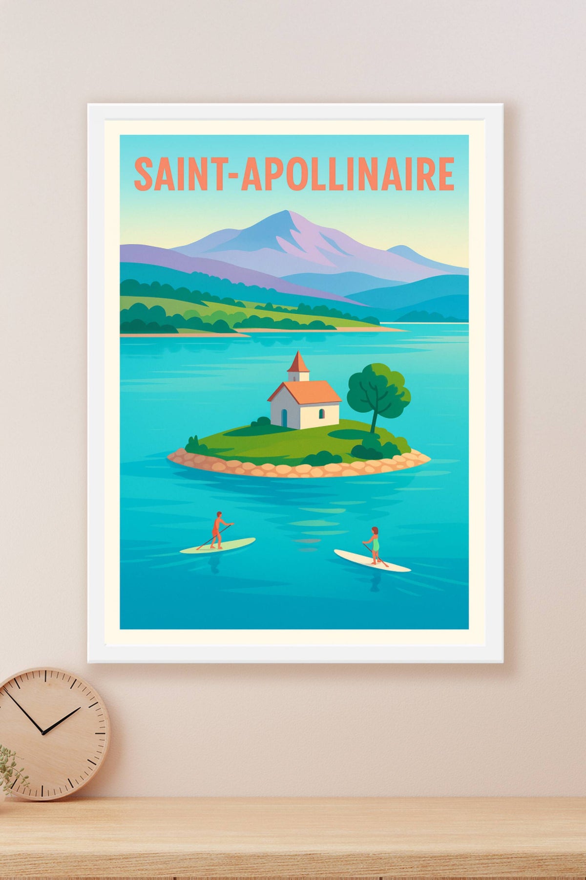 Affiche Saint-Apollinaire — Évasion et sérénité au fil de l'eau · poster d'art de Saint-Apollinaire