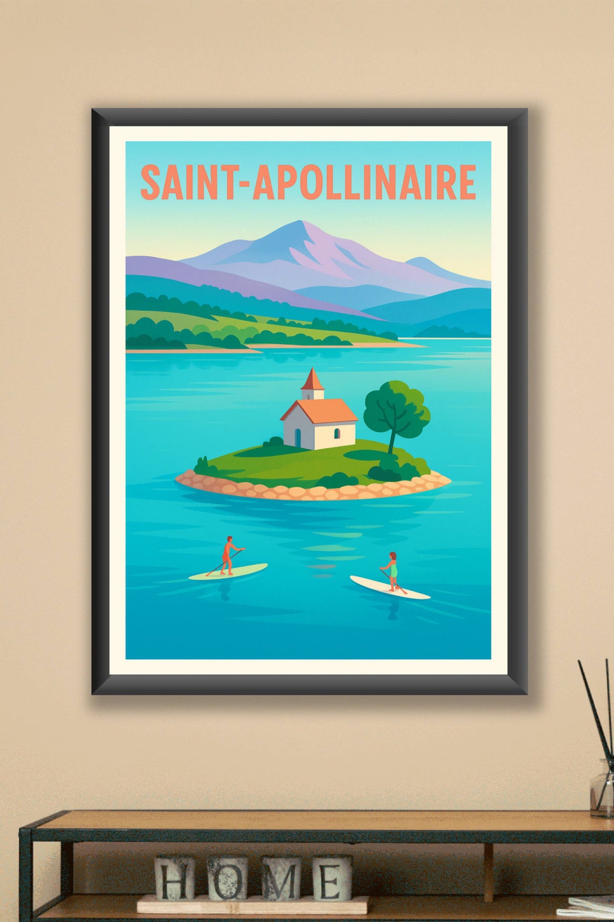 Affiche Saint-Apollinaire — Évasion et sérénité au fil de l'eau · poster d'art de Saint-Apollinaire