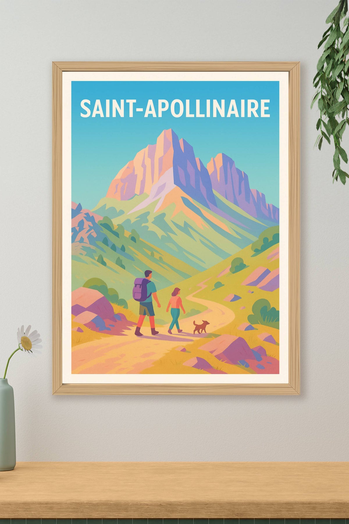 Affiche Saint-Apollinaire — Évasion nature au pied des montagnes · poster d'art de Saint-Apollinaire