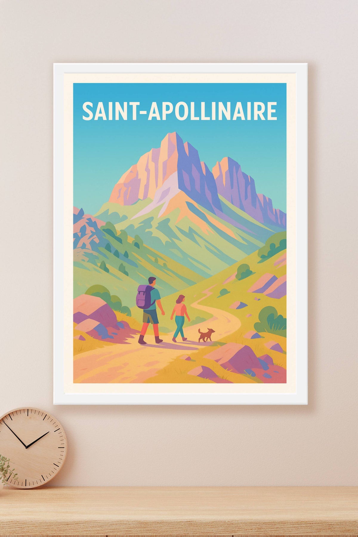Affiche Saint-Apollinaire — Évasion nature au pied des montagnes · poster d'art de Saint-Apollinaire