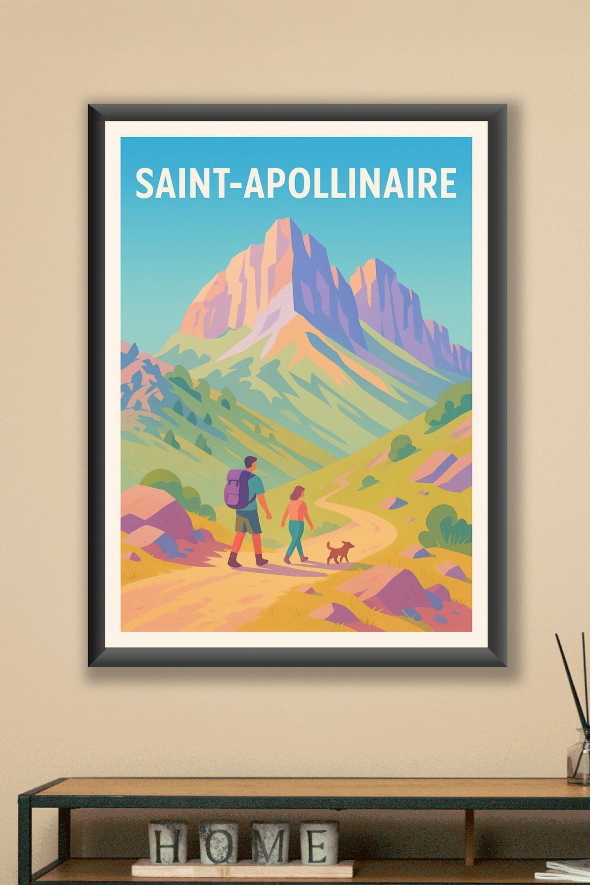 Affiche Saint-Apollinaire — Évasion nature au pied des montagnes · poster d'art de Saint-Apollinaire
