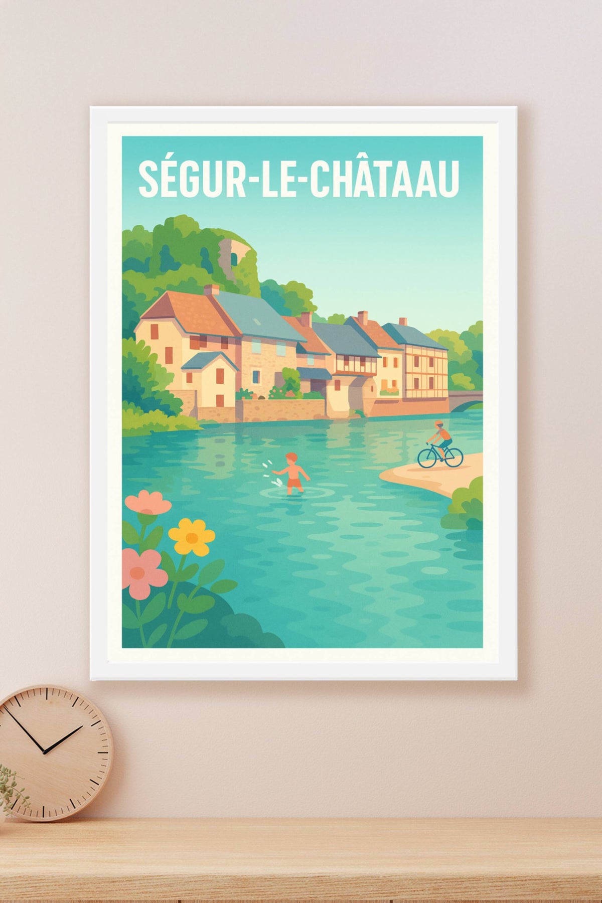 Affiche Ségur-le-Château — Charme bucolique au fil de l'eau · poster d'art de Ségur-le-Château