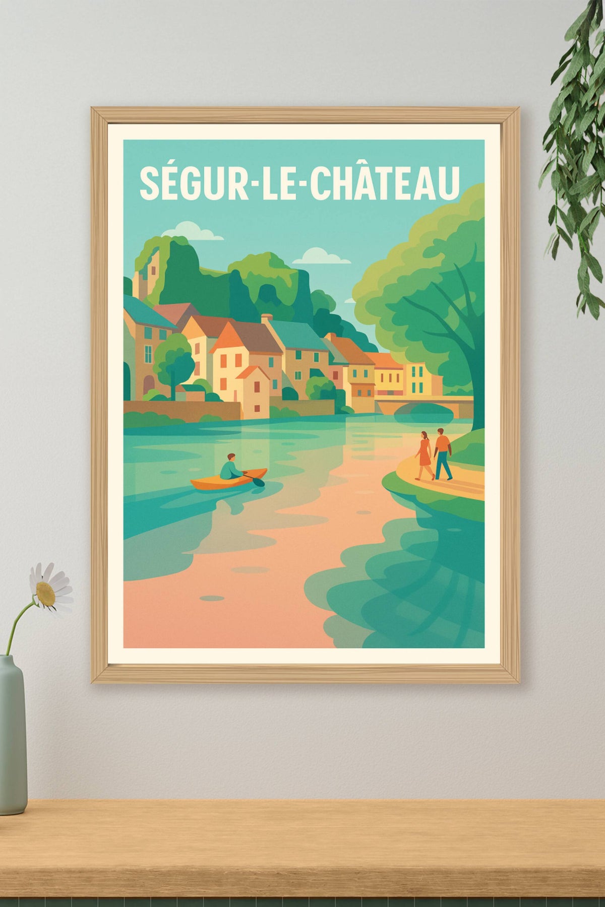 Affiche Ségur-le-Château — Douceur et harmonie au fil de l'eau · poster d'art de Ségur-le-Château