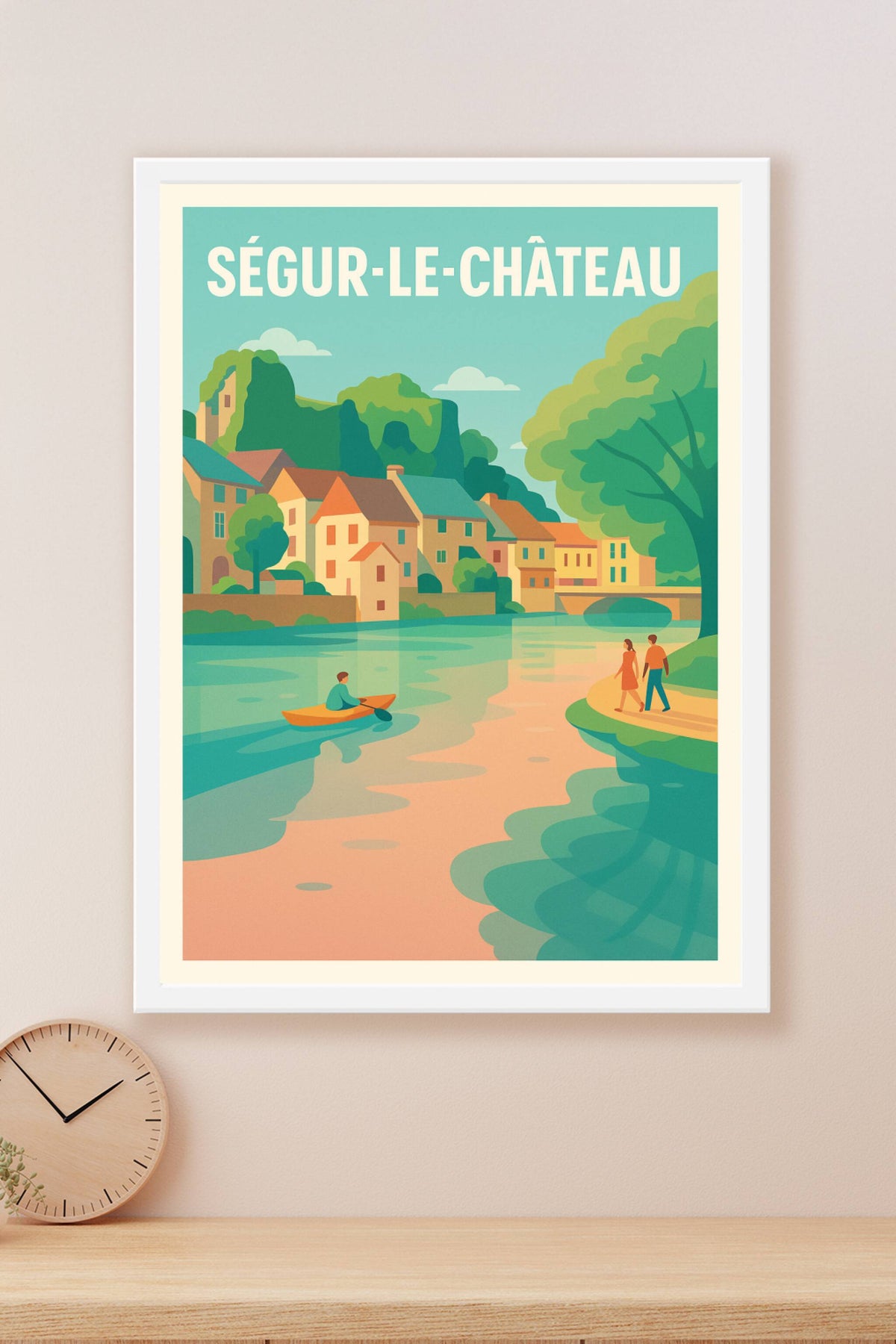 Affiche Ségur-le-Château — Douceur et harmonie au fil de l'eau · poster d'art de Ségur-le-Château