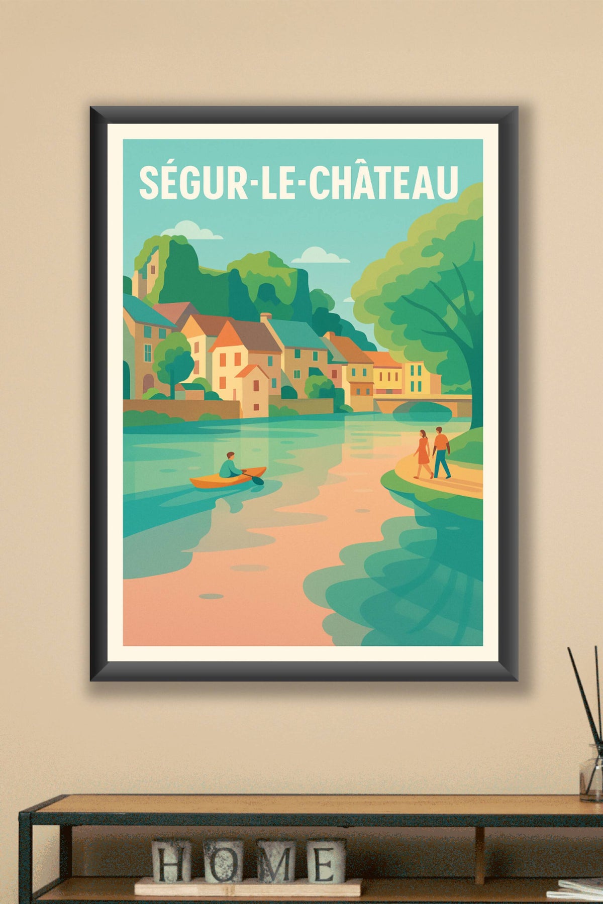 Affiche Ségur-le-Château — Douceur et harmonie au fil de l'eau · poster d'art de Ségur-le-Château
