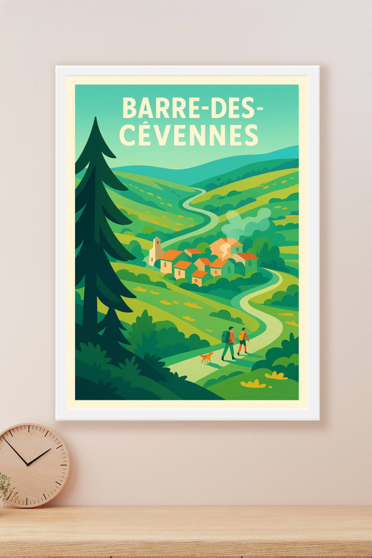 Affiche Barre-des-Cévennes — Invitation à la randonnée au cœur des montagnes · poster d'art de Barre-des-Cévennes
