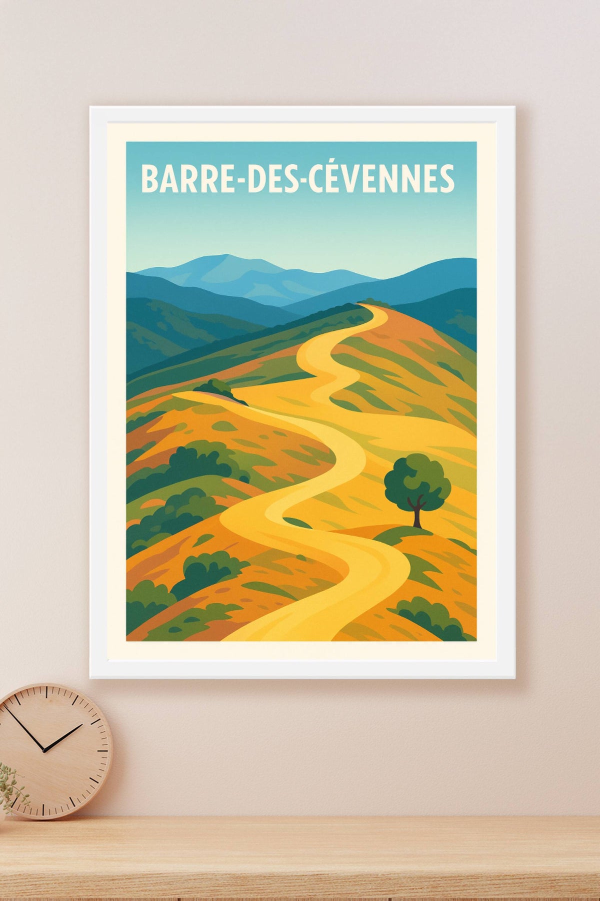 Affiche Barre-des-Cévennes — Invitation à la randonnée en pleine nature · poster d'art de Barre-des-Cévennes