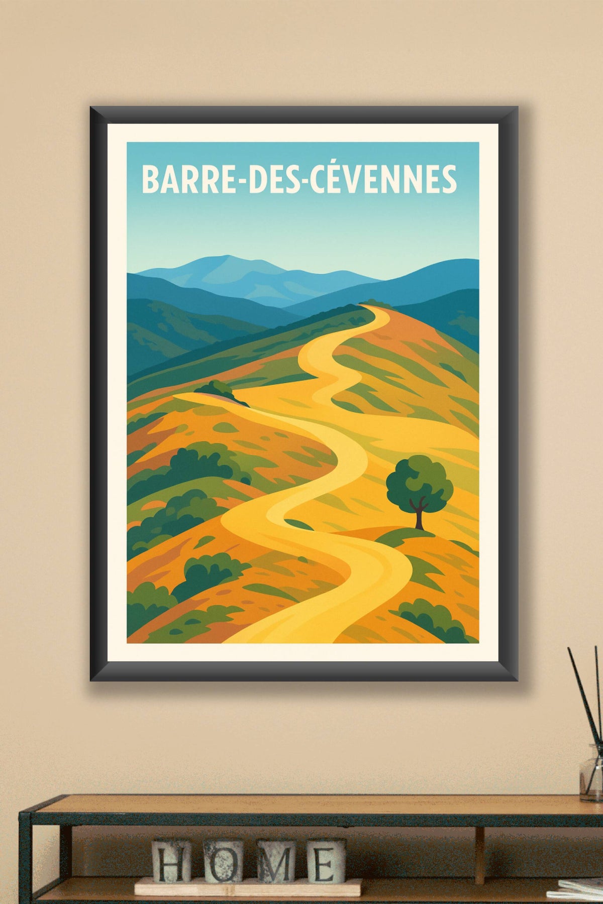 Affiche Barre-des-Cévennes — Invitation à la randonnée en pleine nature · poster d'art de Barre-des-Cévennes