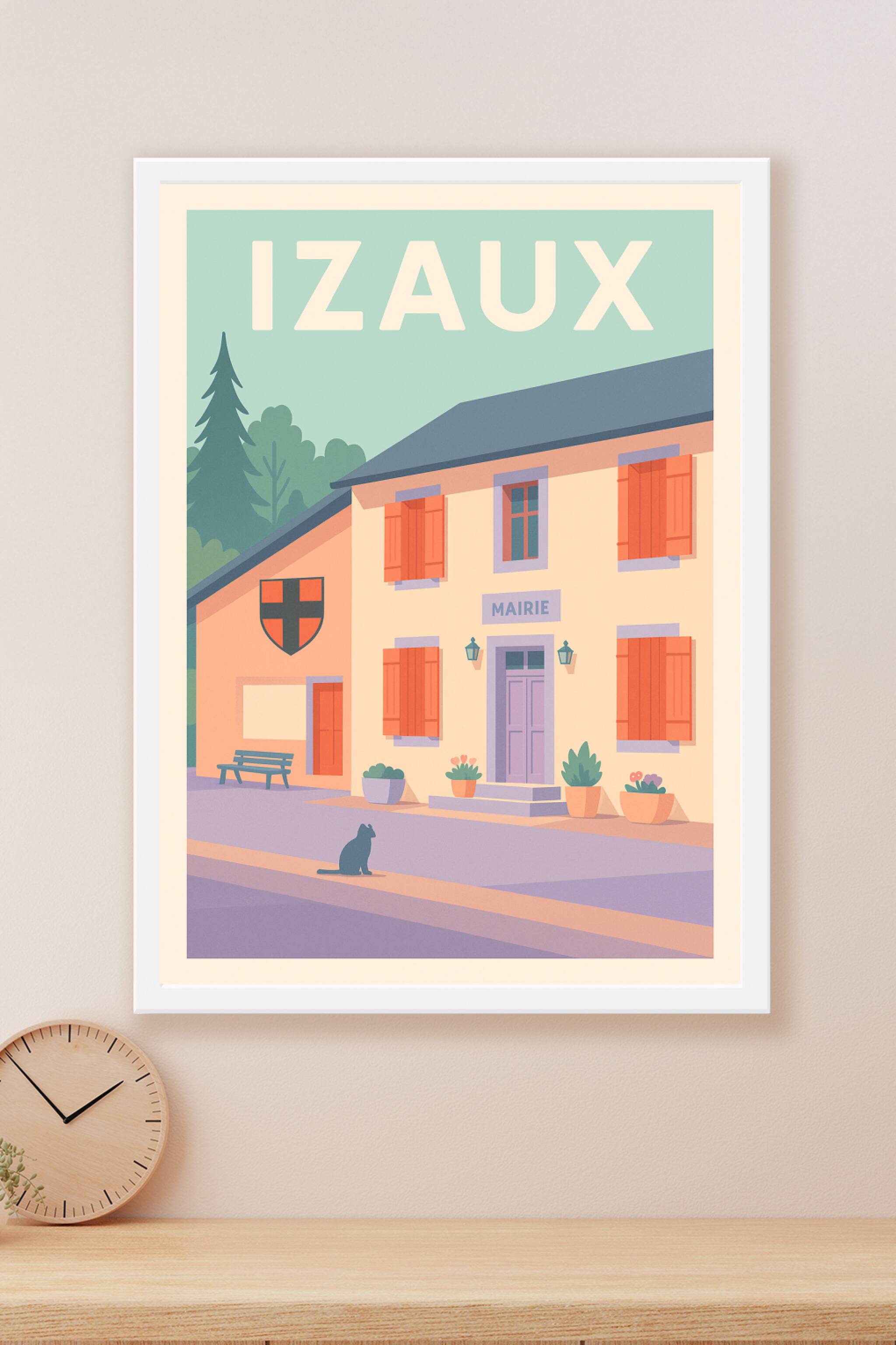 Affiche Izaux — Charme authentique du village de montagne · poster d'art de Izaux