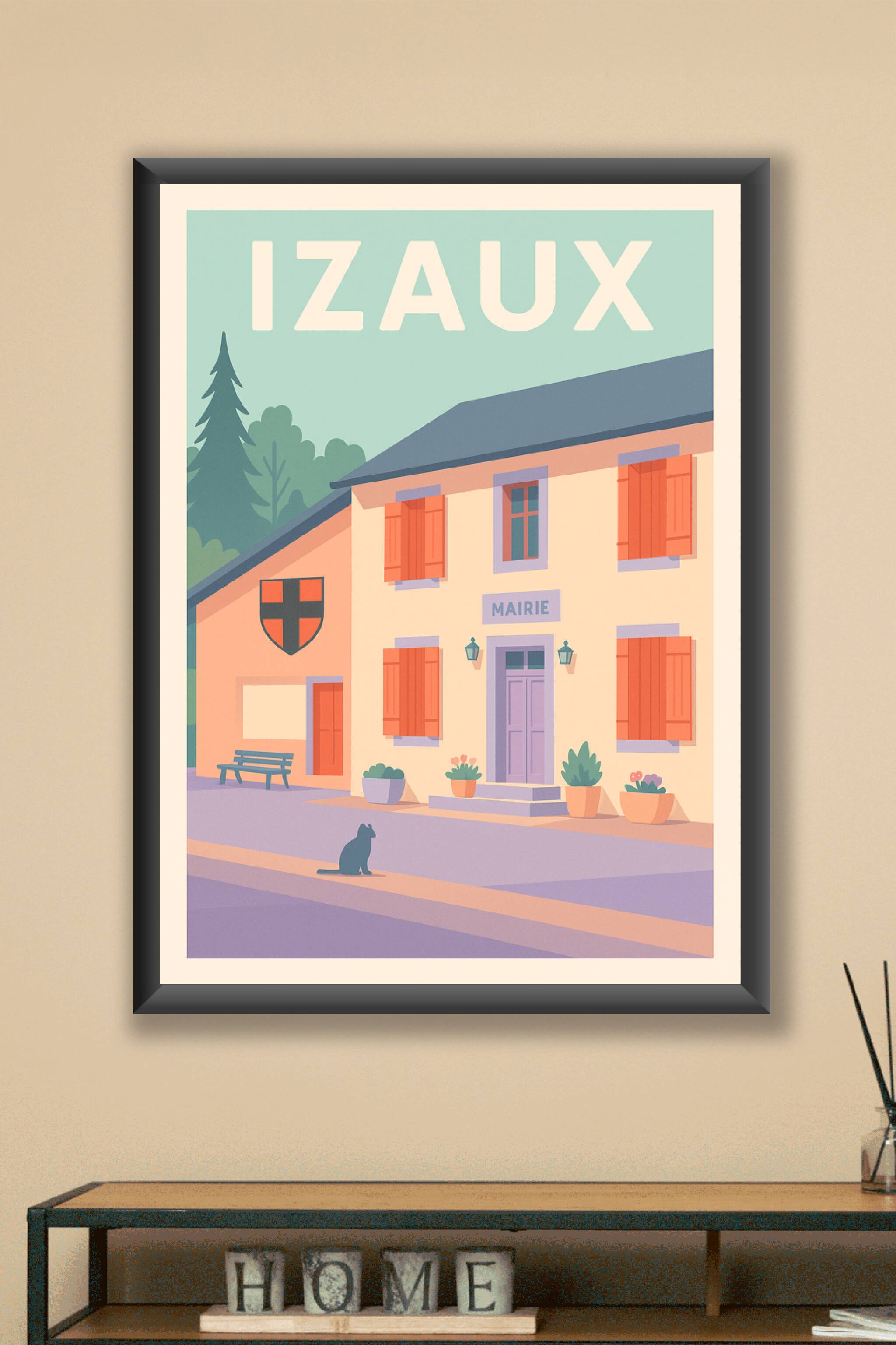 Affiche Izaux — Charme authentique du village de montagne · poster d'art de Izaux