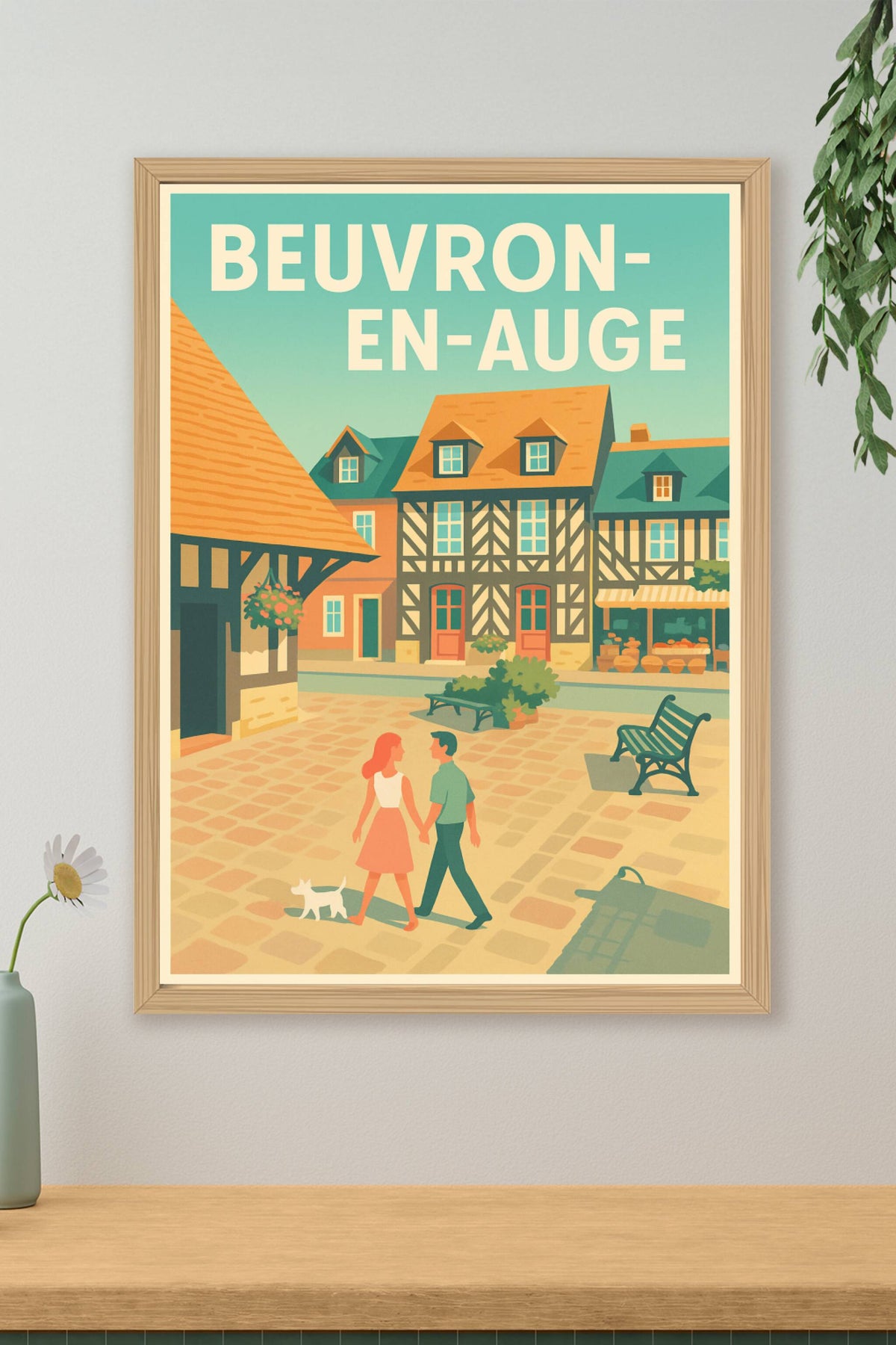 Affiche Beuvron-en-Auge — Charme et Sérénité Normande · poster d'art de Beuvron-en-Auge