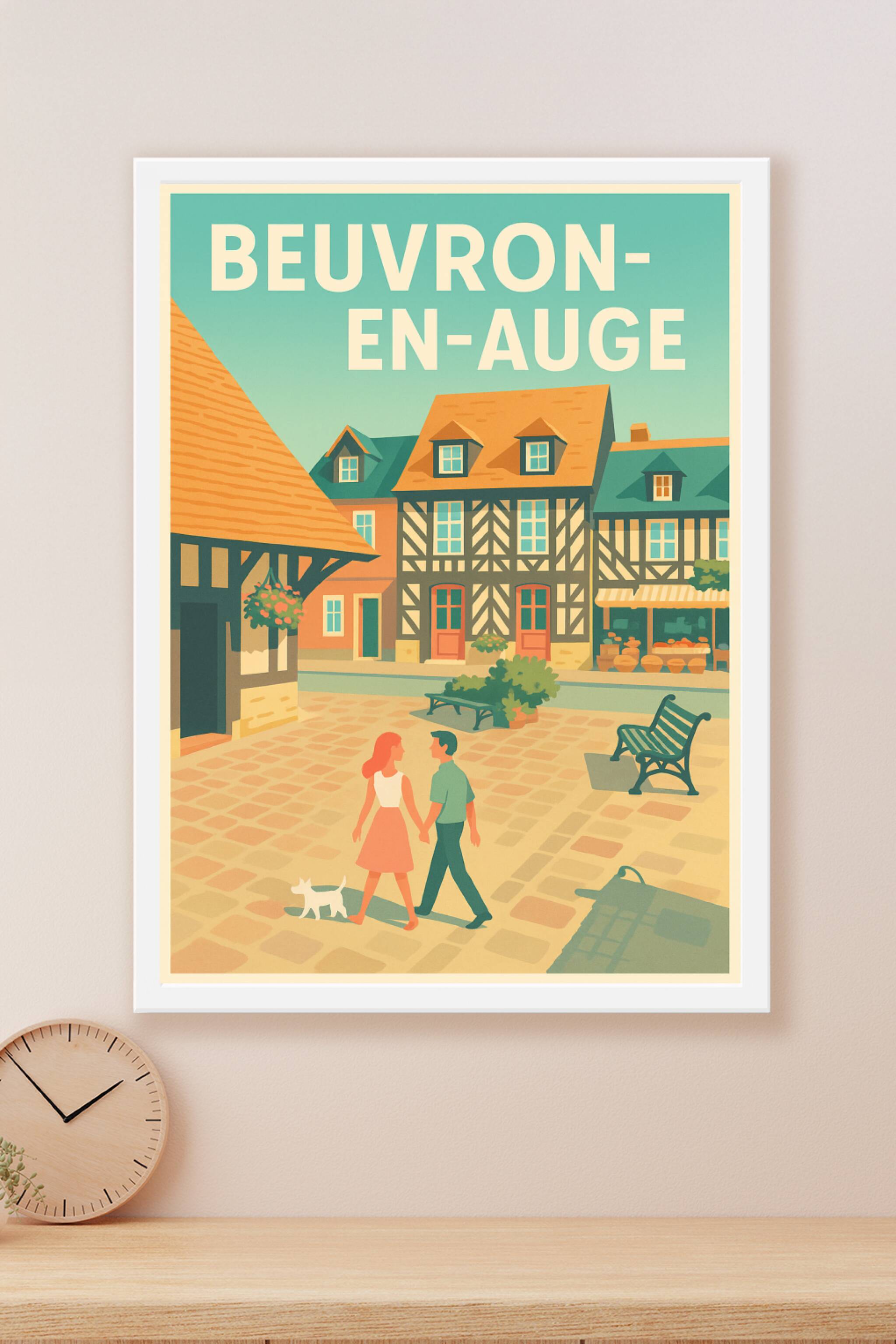 Affiche Beuvron-en-Auge — Charme et Sérénité Normande · poster d'art de Beuvron-en-Auge