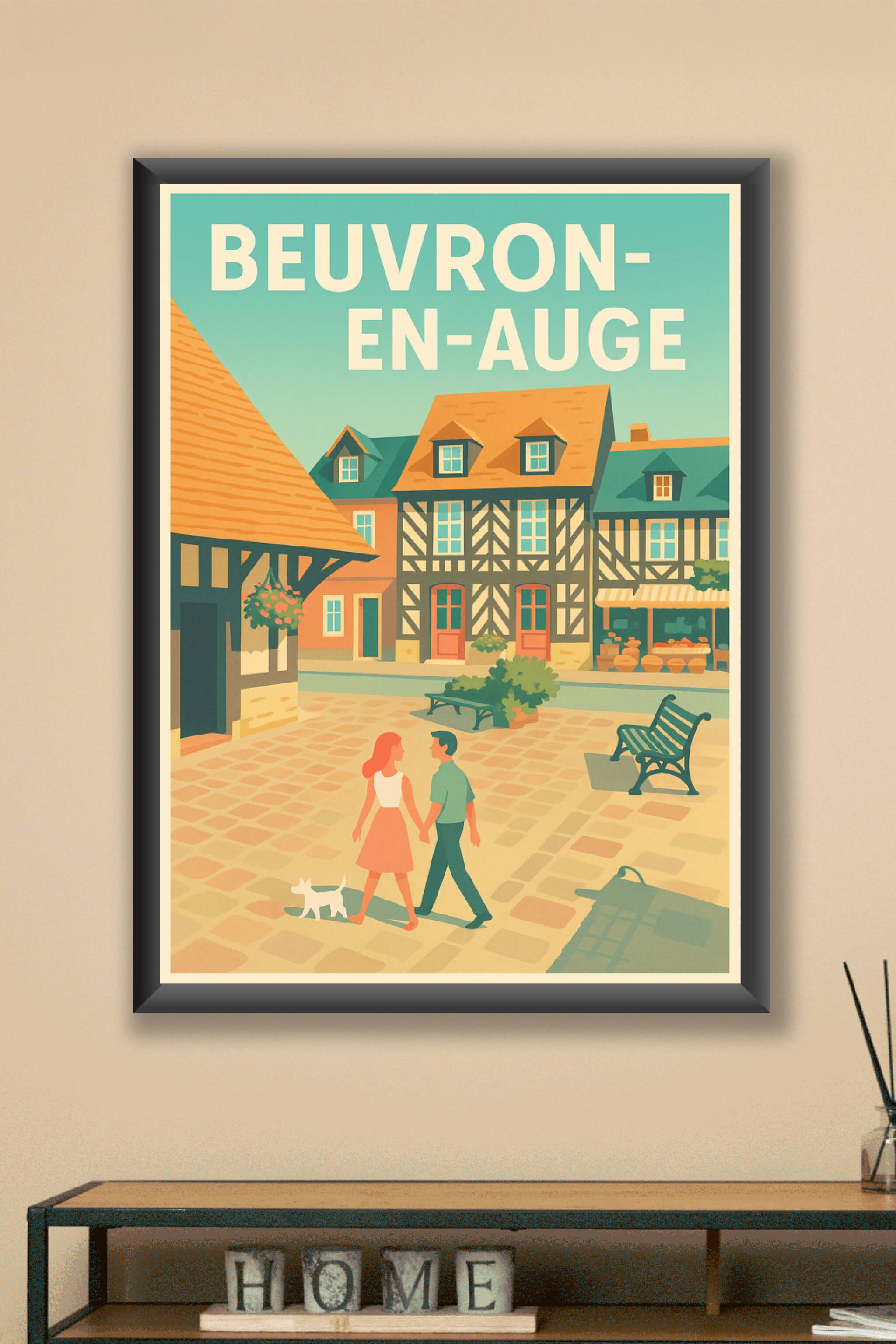 Affiche Beuvron-en-Auge — Charme et Sérénité Normande · poster d'art de Beuvron-en-Auge