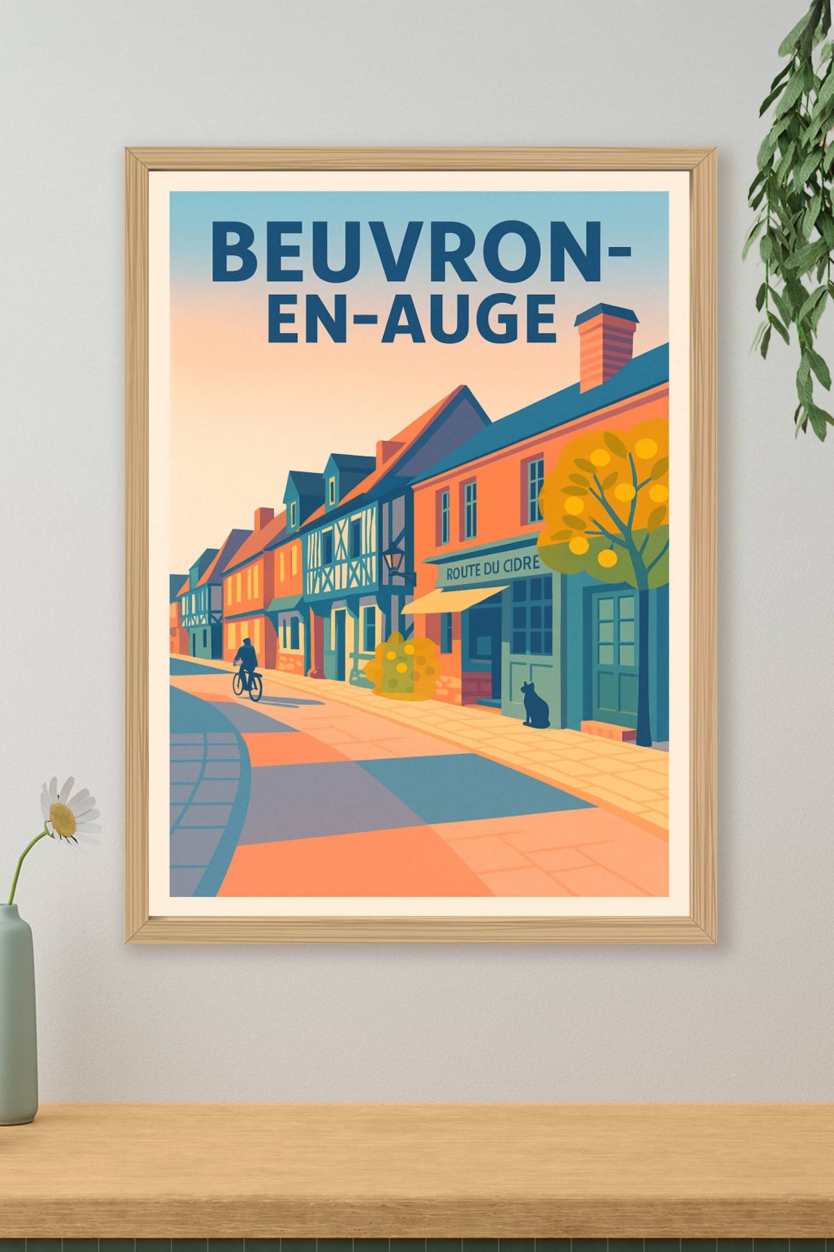 Affiche Beuvron-en-Auge — Charme authentique normand · poster d'art de Beuvron-en-Auge