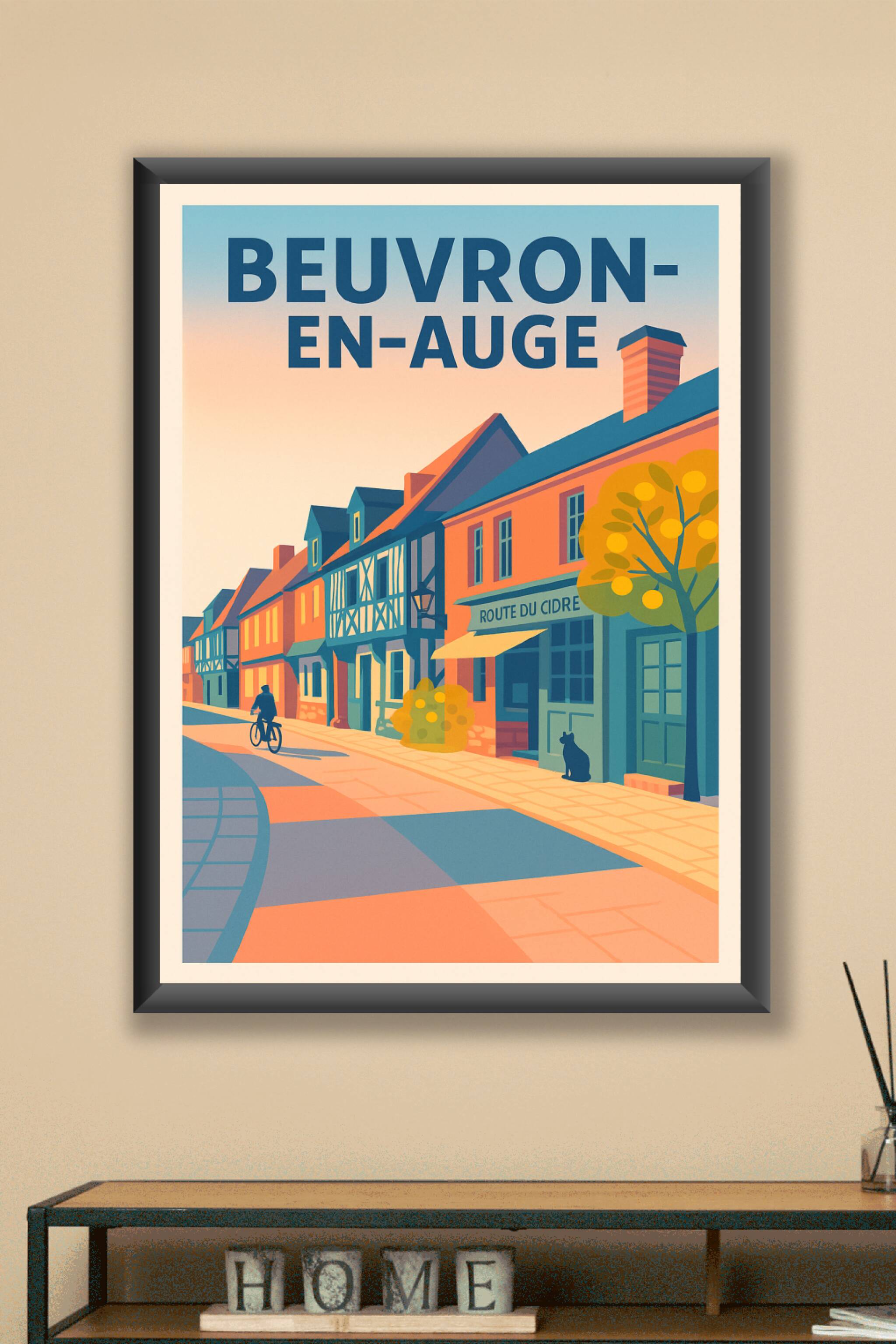 Affiche Beuvron-en-Auge — Charme authentique normand · poster d'art de Beuvron-en-Auge