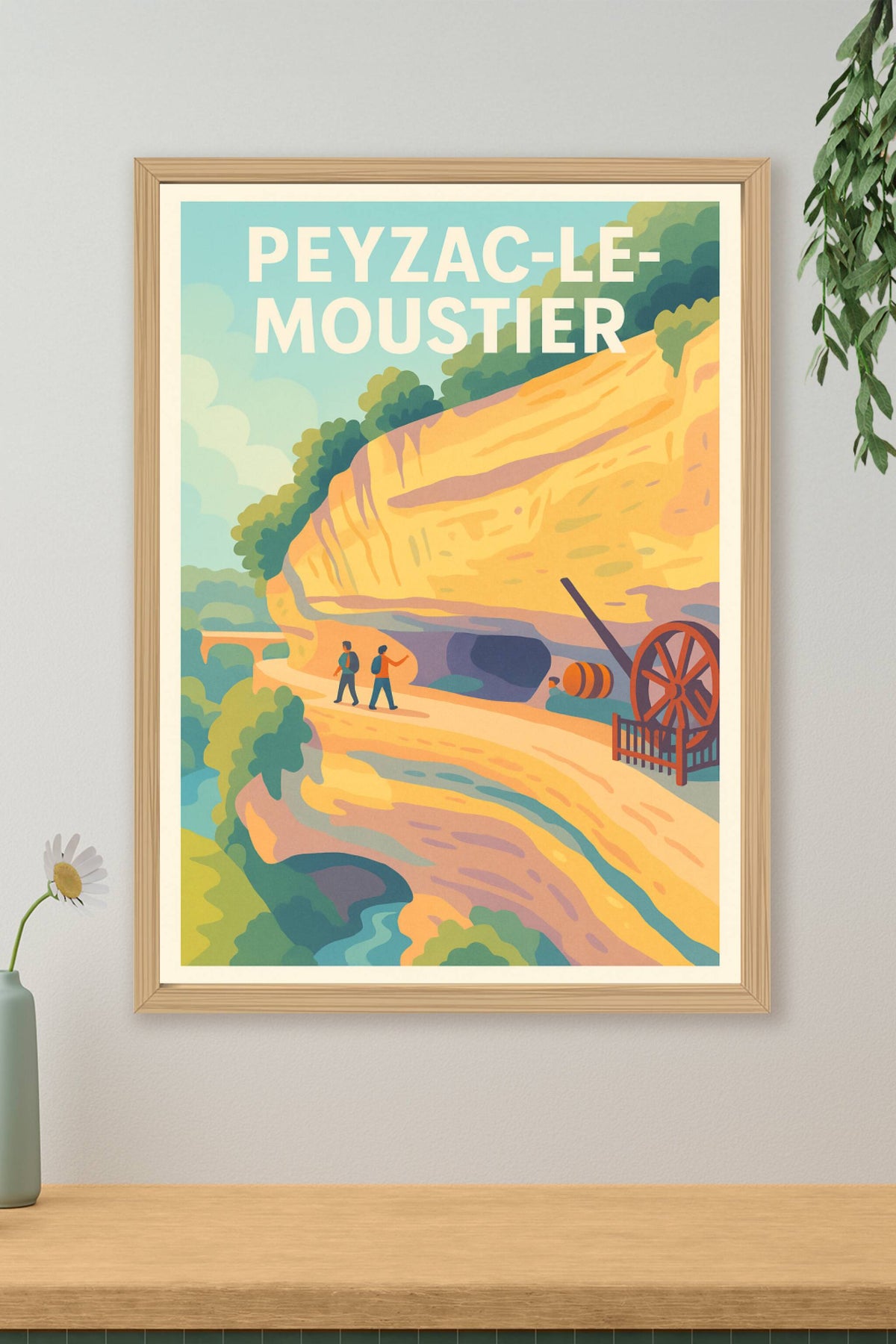 Affiche Peyzac-le-Moustier — Balade au cœur de l'histoire préhistorique · poster d'art de Peyzac-le-Moustier