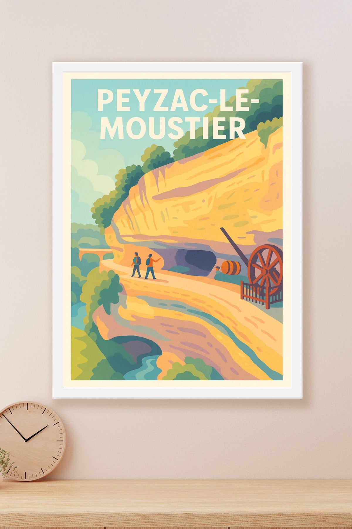 Affiche Peyzac-le-Moustier — Balade au cœur de l'histoire préhistorique · poster d'art de Peyzac-le-Moustier