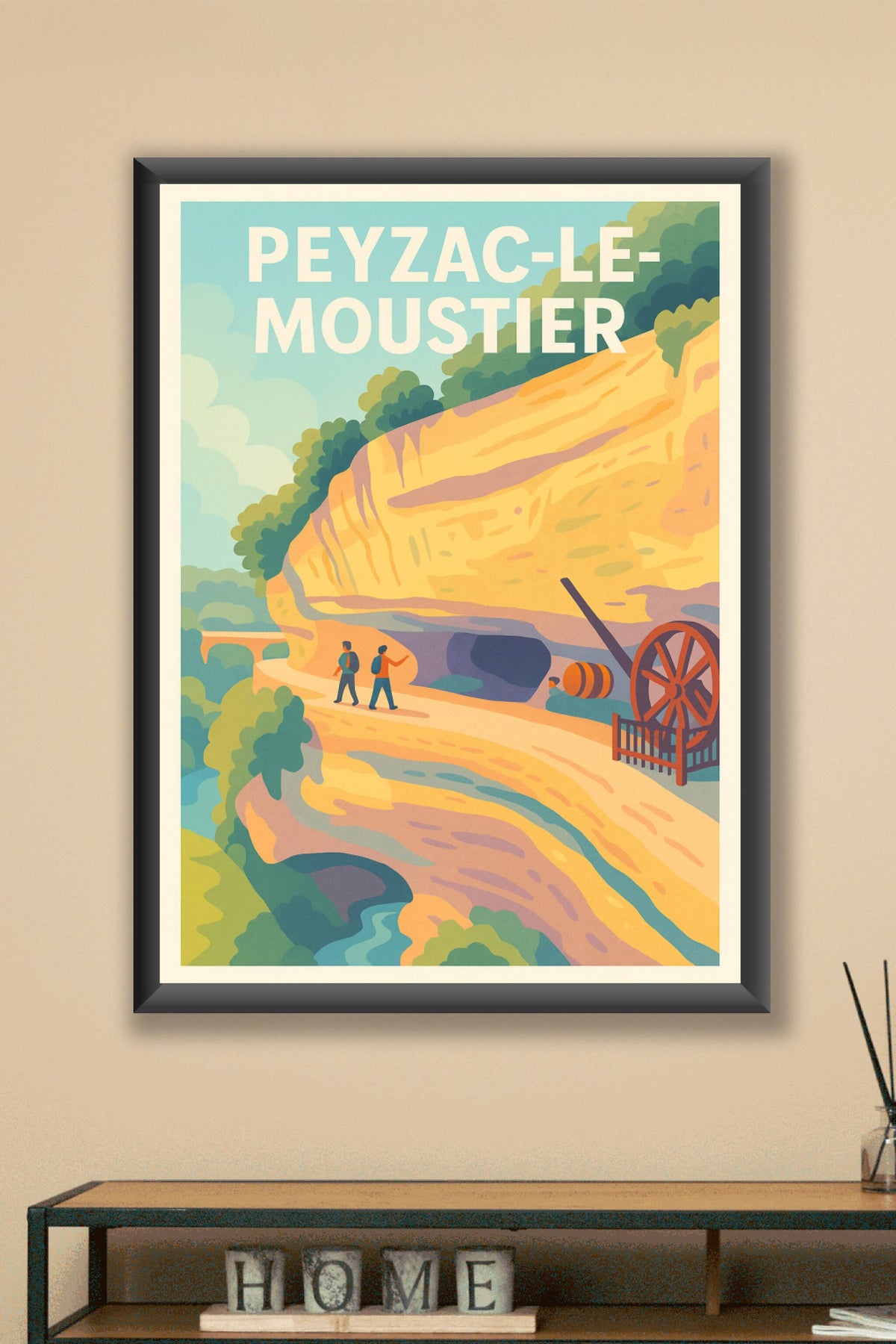 Affiche Peyzac-le-Moustier — Balade au cœur de l'histoire préhistorique · poster d'art de Peyzac-le-Moustier