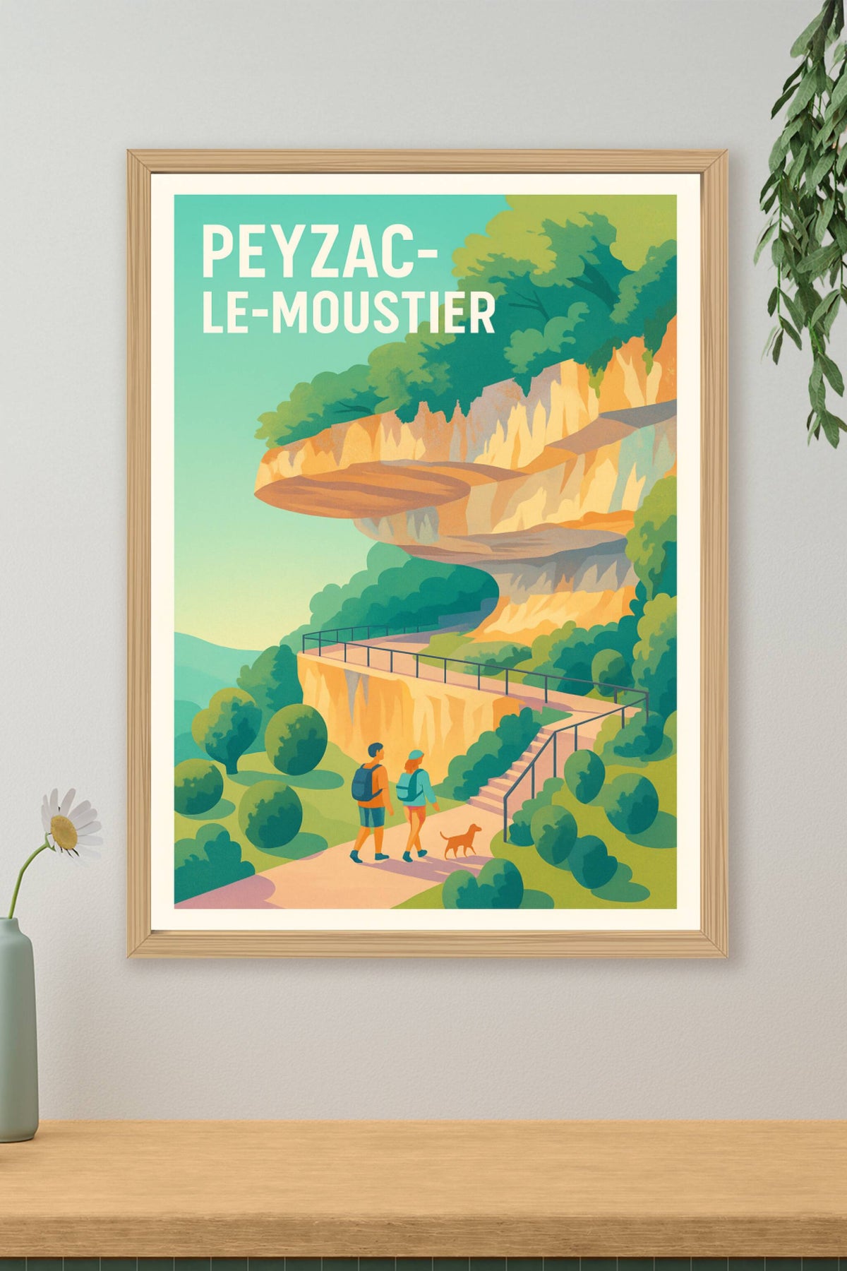 Affiche Peyzac-le-Moustier — Balade au cœur des paysages préhistoriques · poster d'art de Peyzac-le-Moustier
