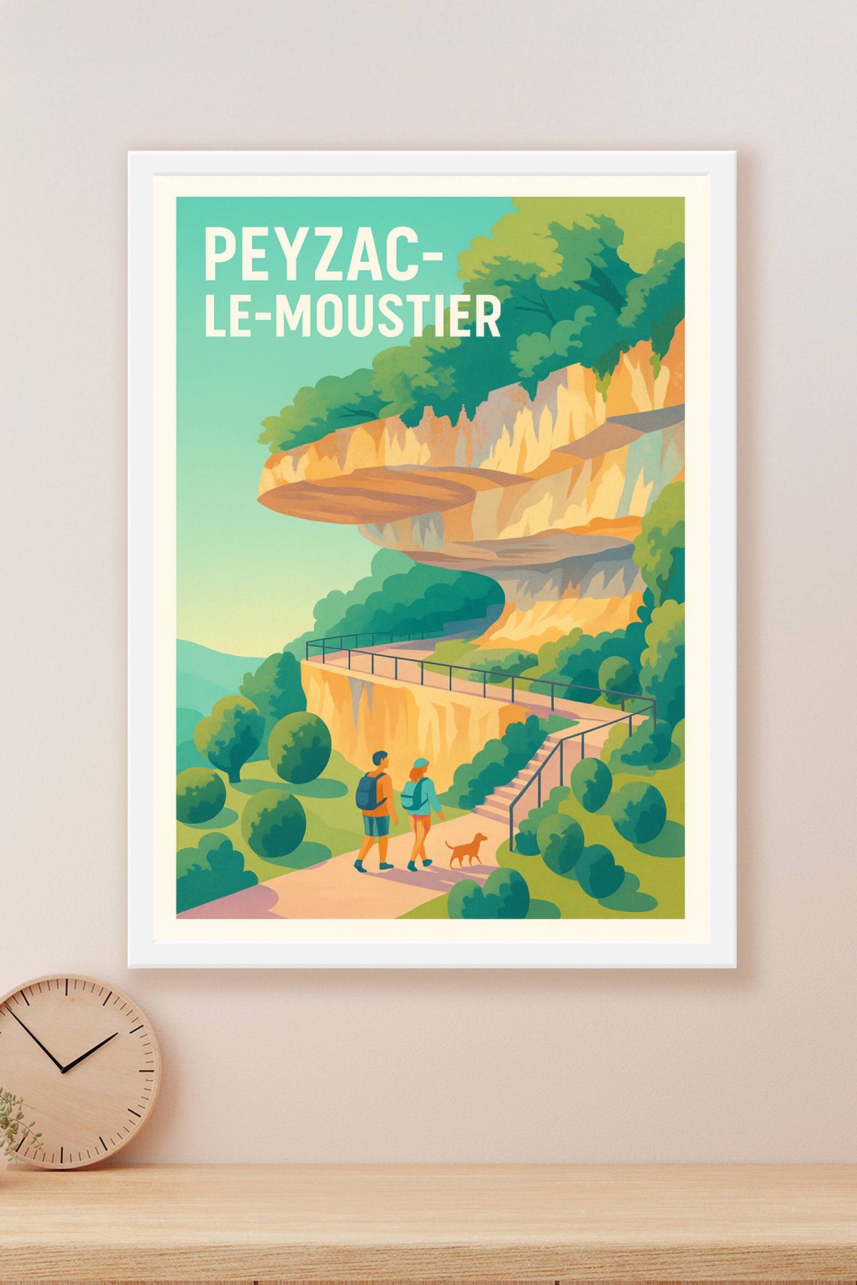 Affiche Peyzac-le-Moustier — Balade au cœur des paysages préhistoriques · poster d'art de Peyzac-le-Moustier