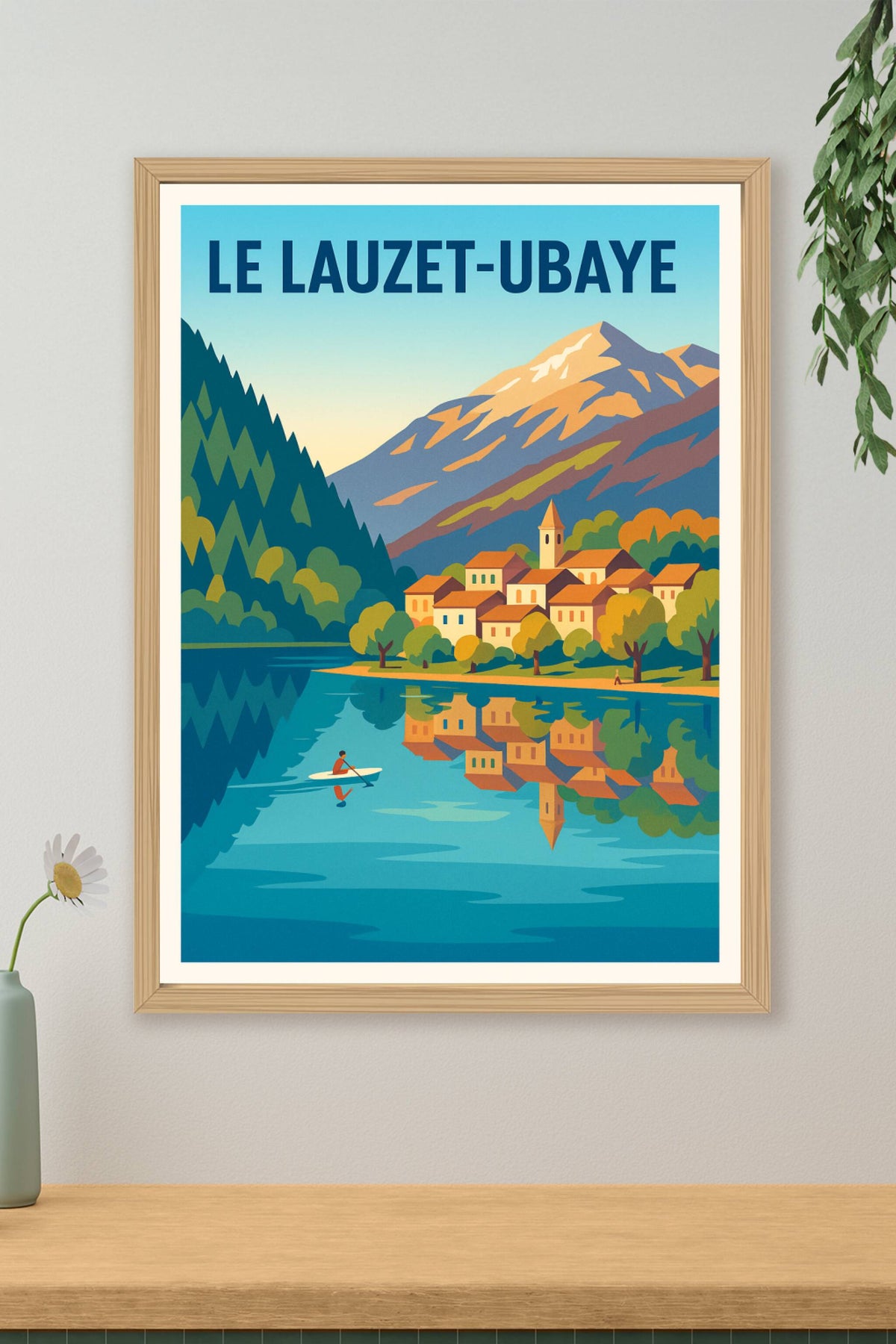Affiche Le Lauzet-Ubaye — Tranquillité au bord du lac · poster d'art de Le Lauzet-Ubaye