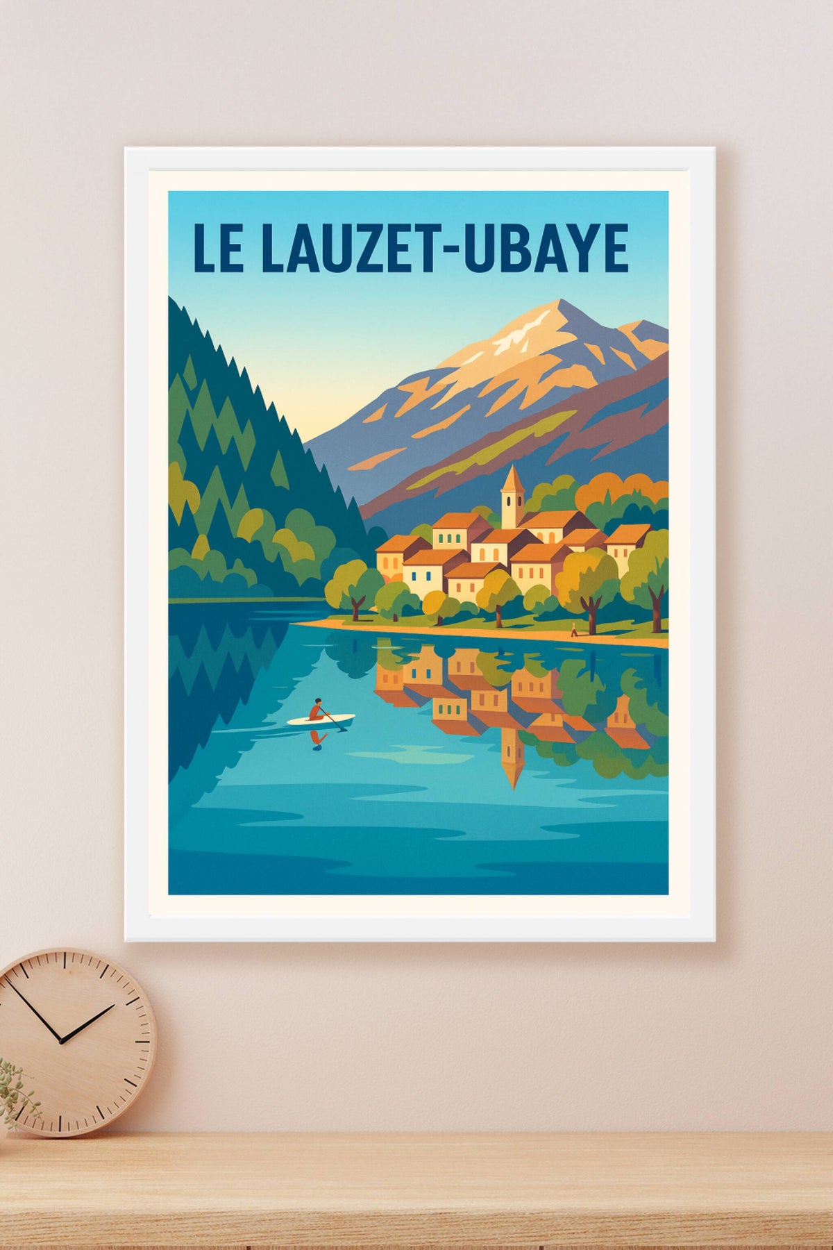 Affiche Le Lauzet-Ubaye — Tranquillité au bord du lac · poster d'art de Le Lauzet-Ubaye