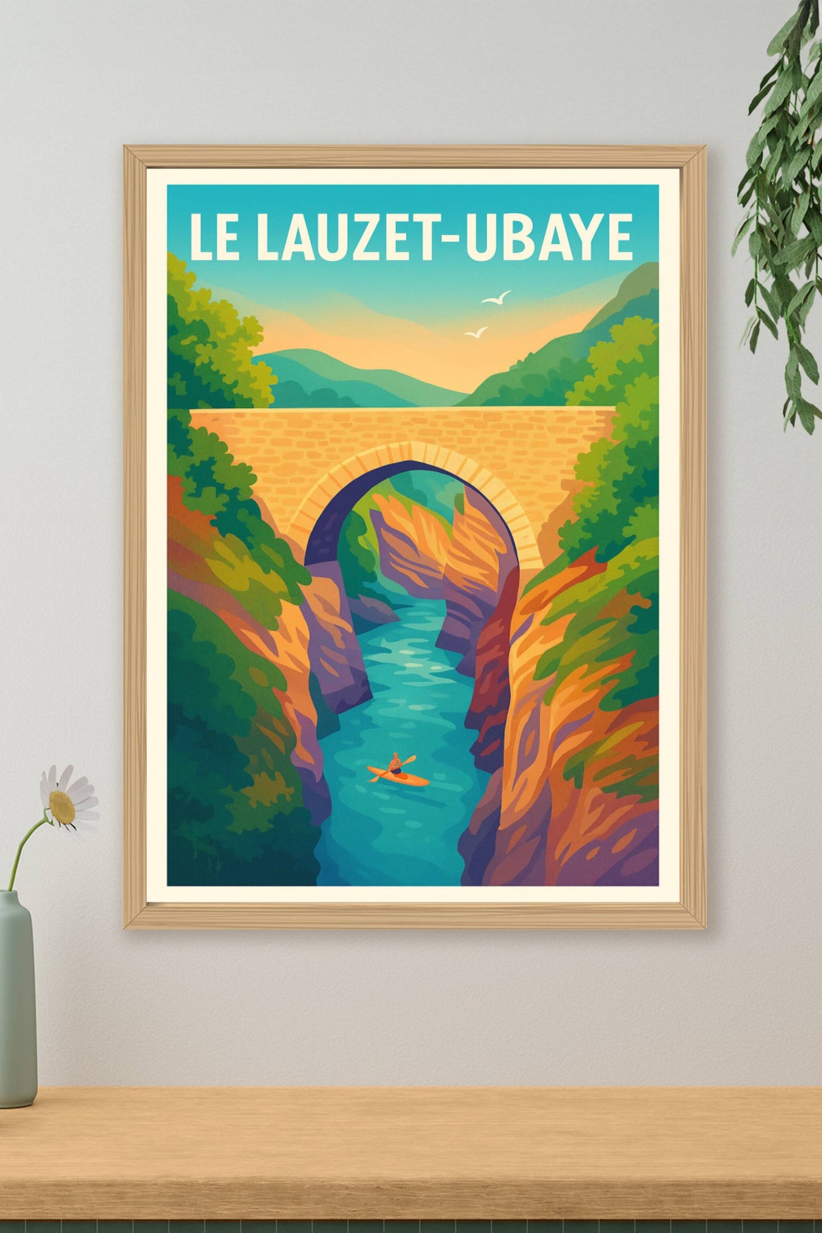 Affiche Le Lauzet-Ubaye — Nature et Aventure au Cœur des Gorges · poster d'art de Le Lauzet-Ubaye