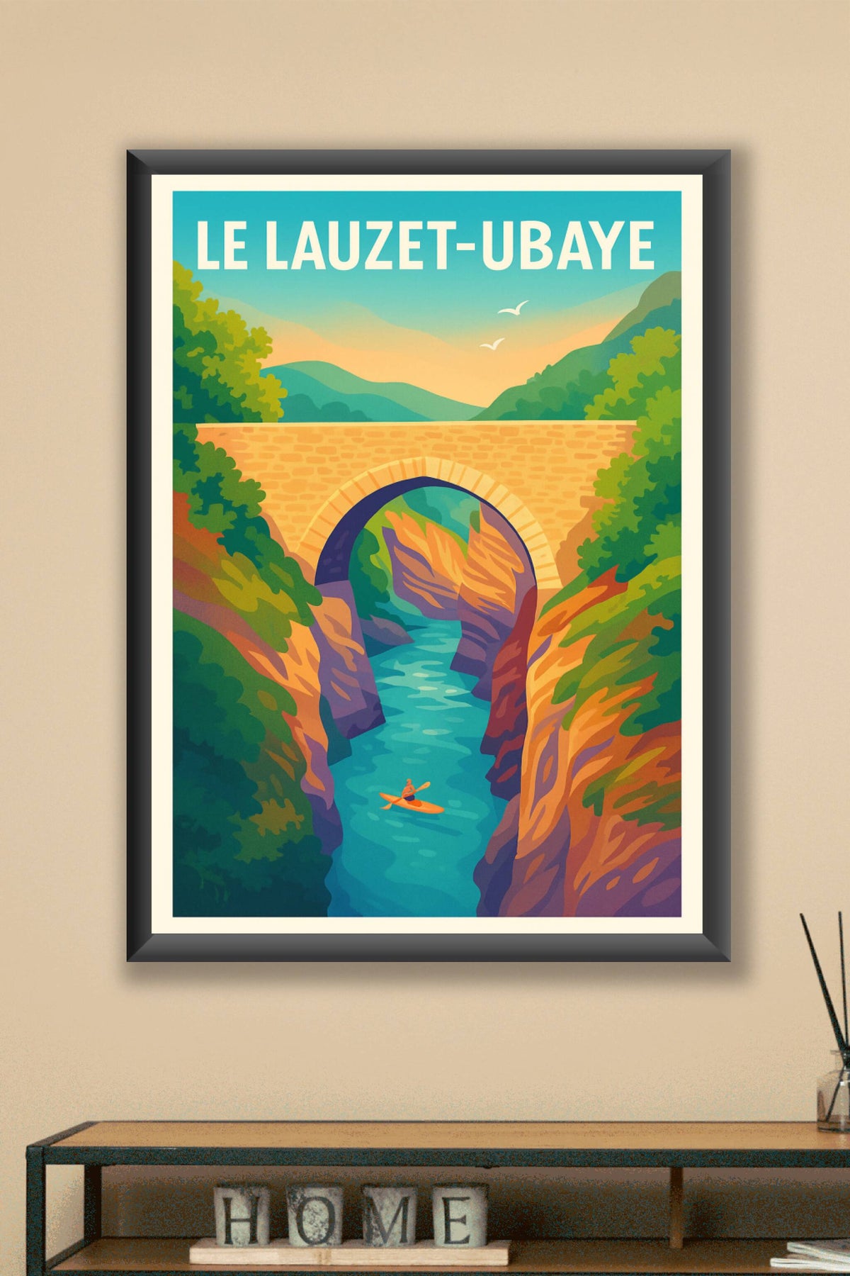 Affiche Le Lauzet-Ubaye — Nature et Aventure au Cœur des Gorges · poster d'art de Le Lauzet-Ubaye