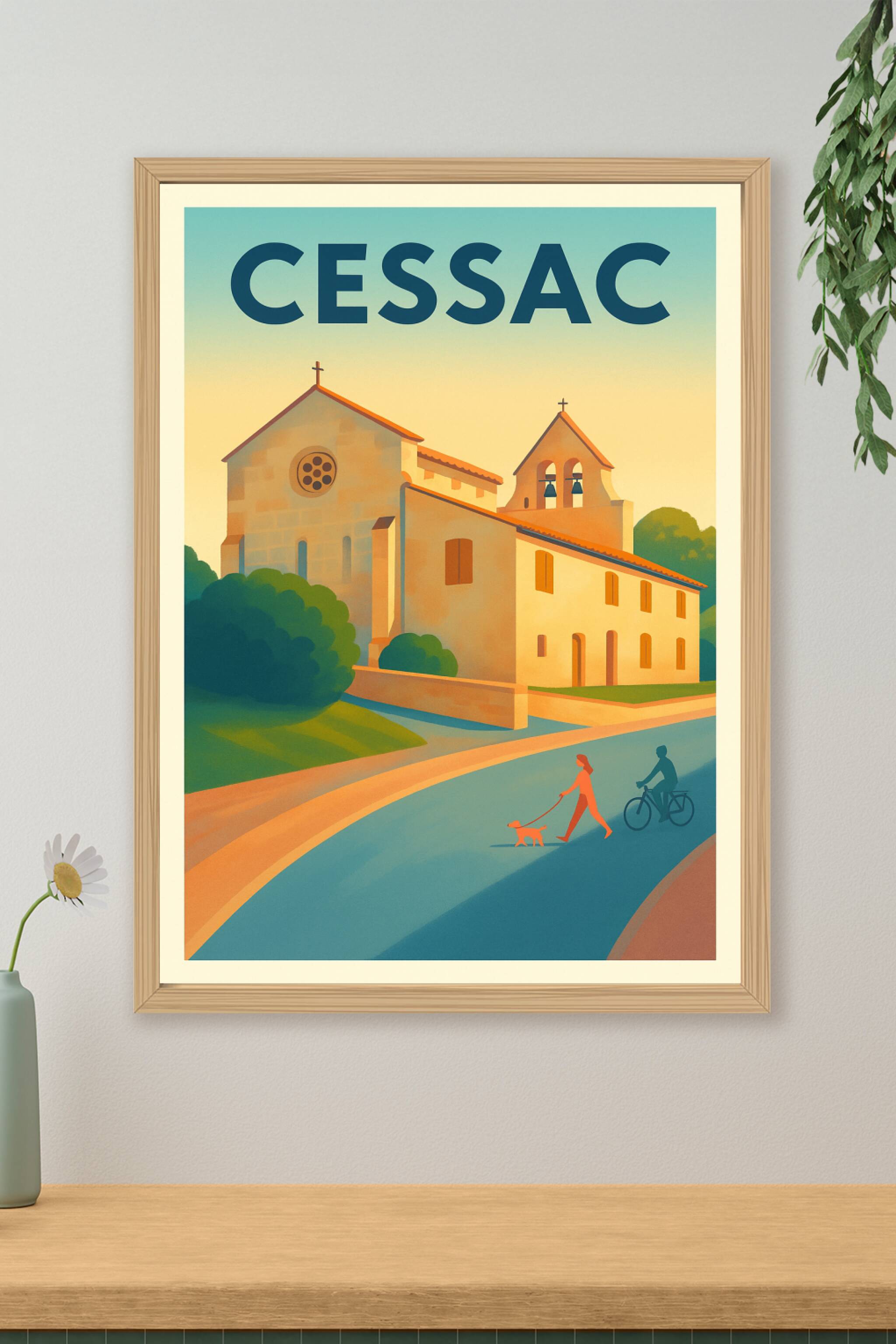 Affiche Cessac — Charme paisible et authentique · poster d'art de Cessac