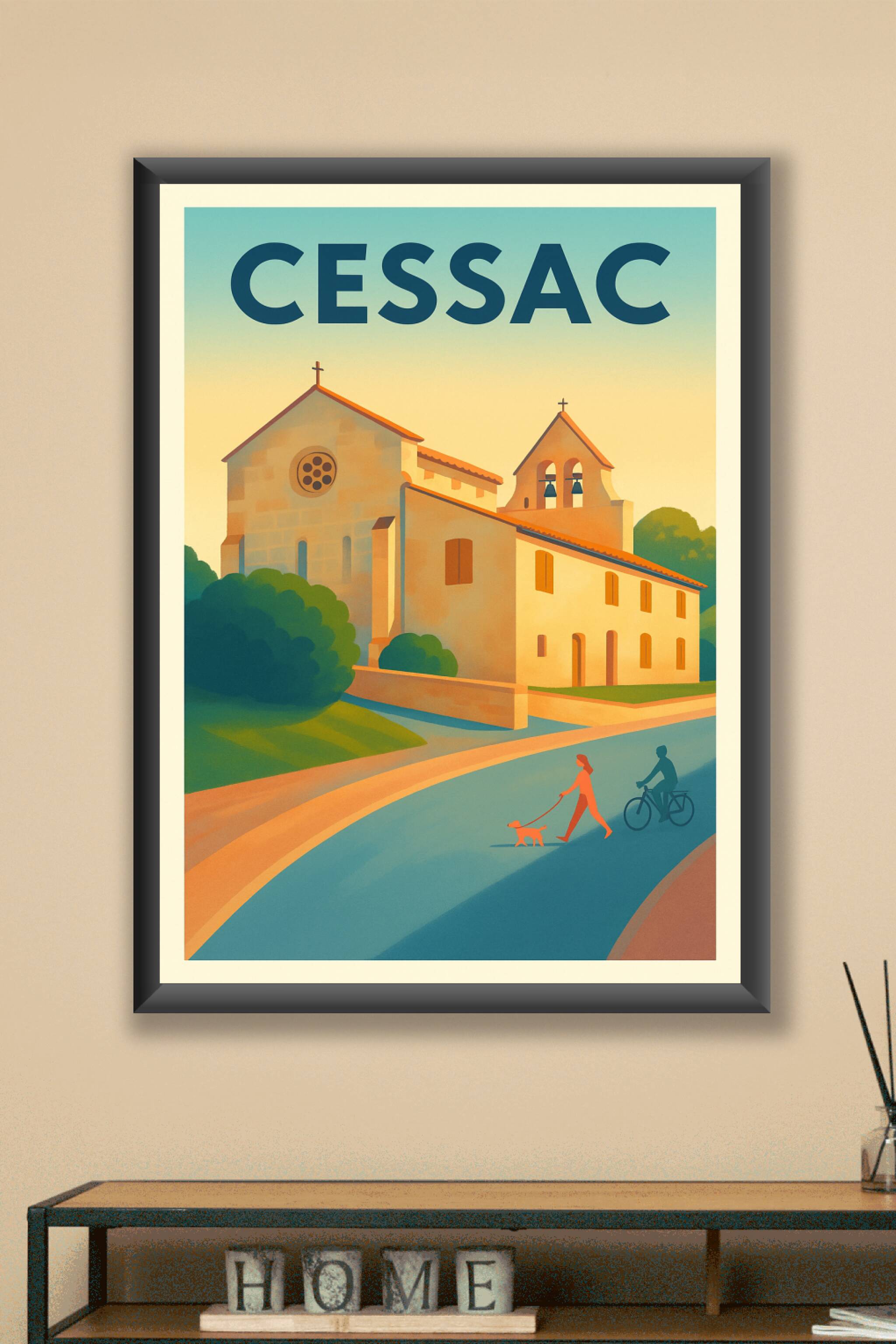 Affiche Cessac — Charme paisible et authentique · poster d'art de Cessac