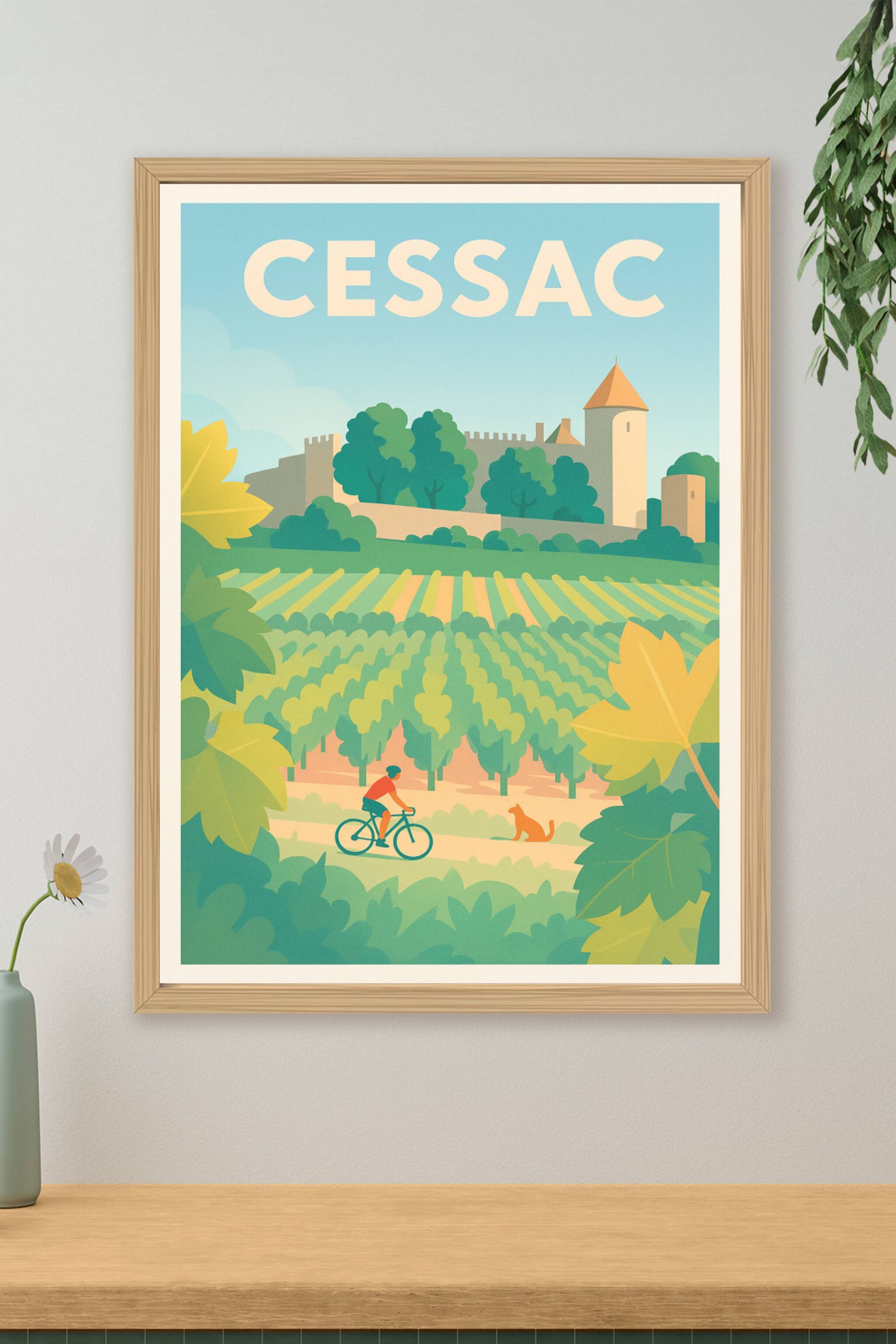 Affiche Cessac — Évasion nature au cœur des vignobles · poster d'art de Cessac