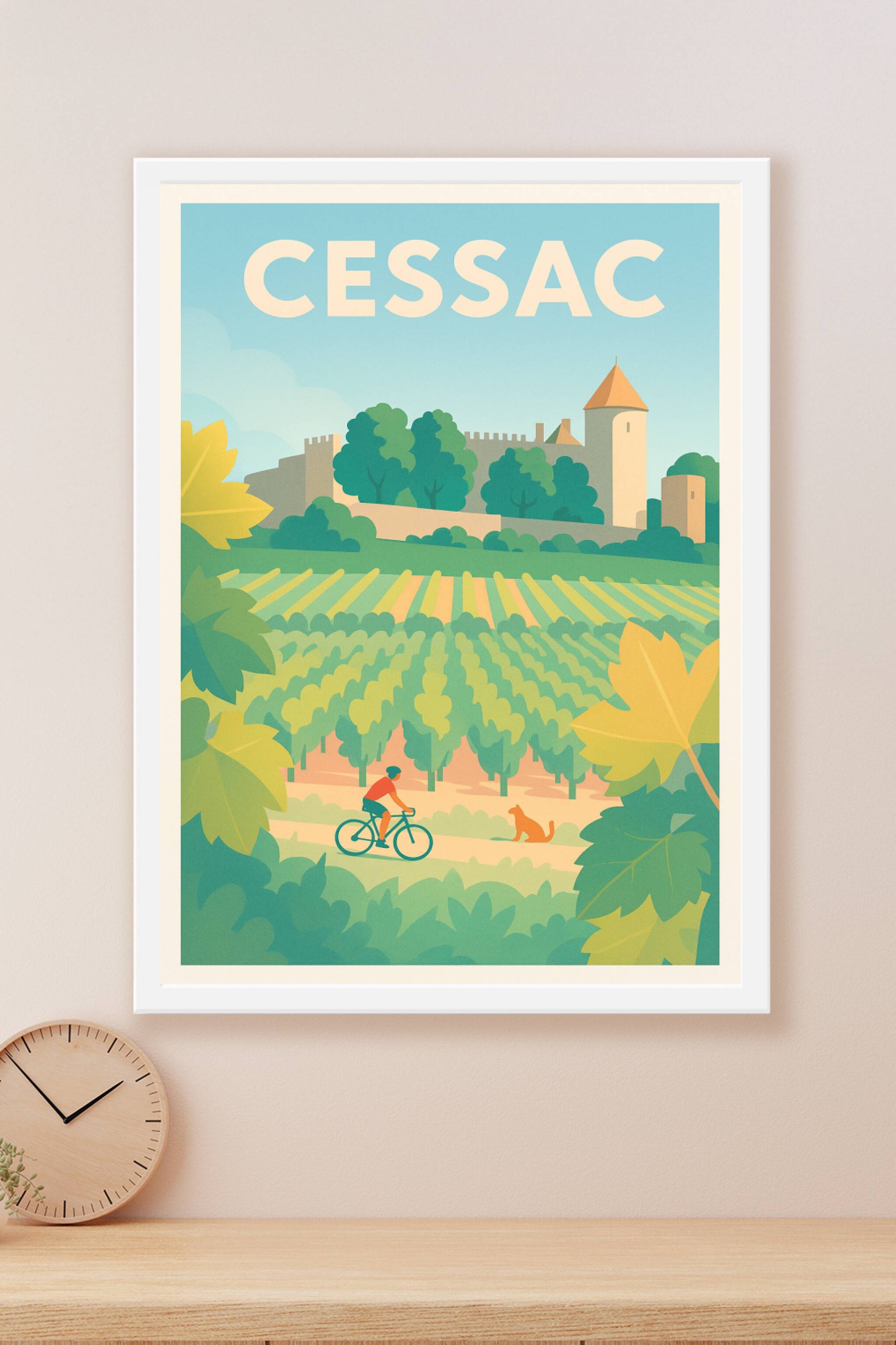 Affiche Cessac — Évasion nature au cœur des vignobles · poster d'art de Cessac