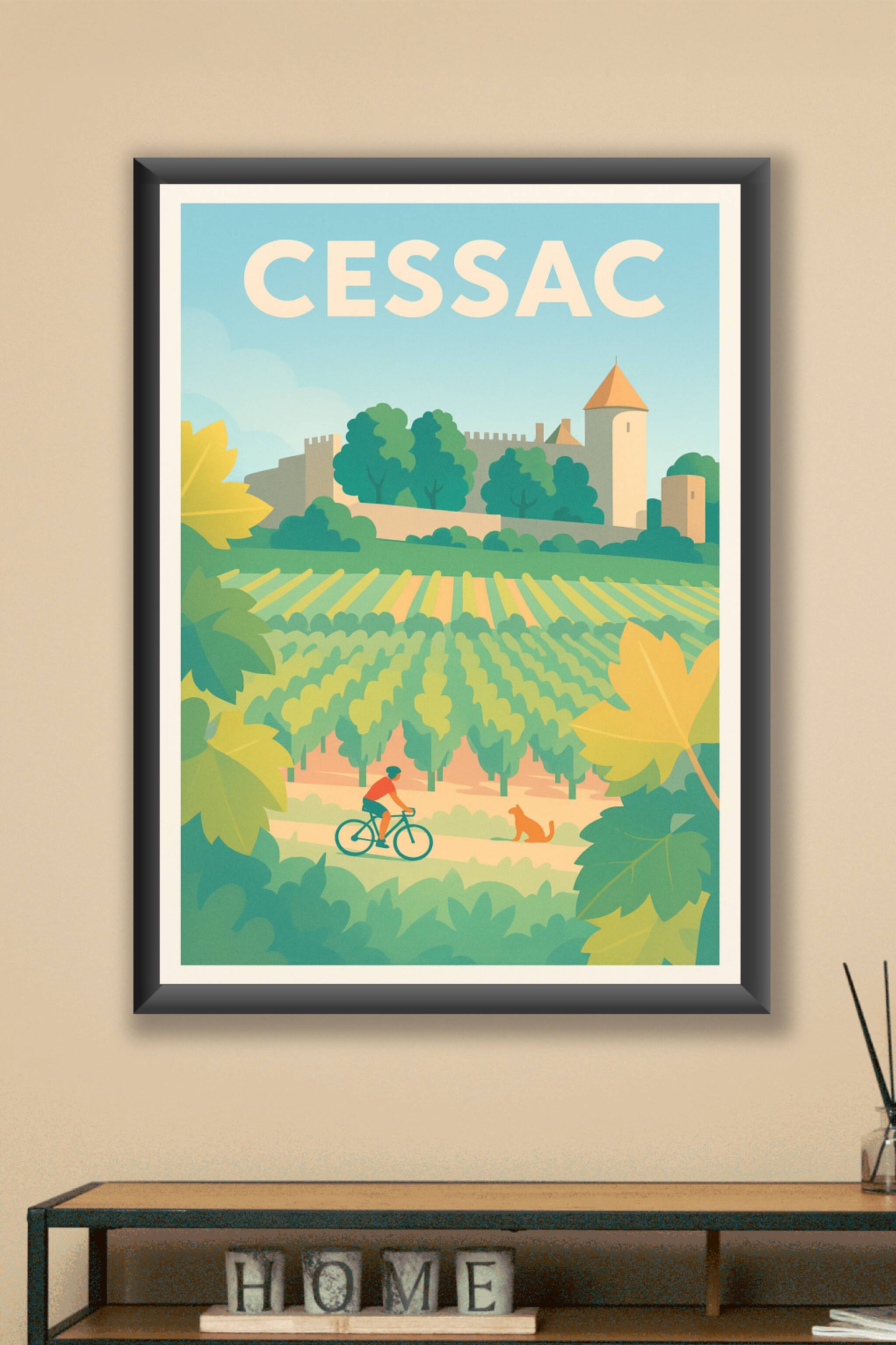 Affiche Cessac — Évasion nature au cœur des vignobles · poster d'art de Cessac