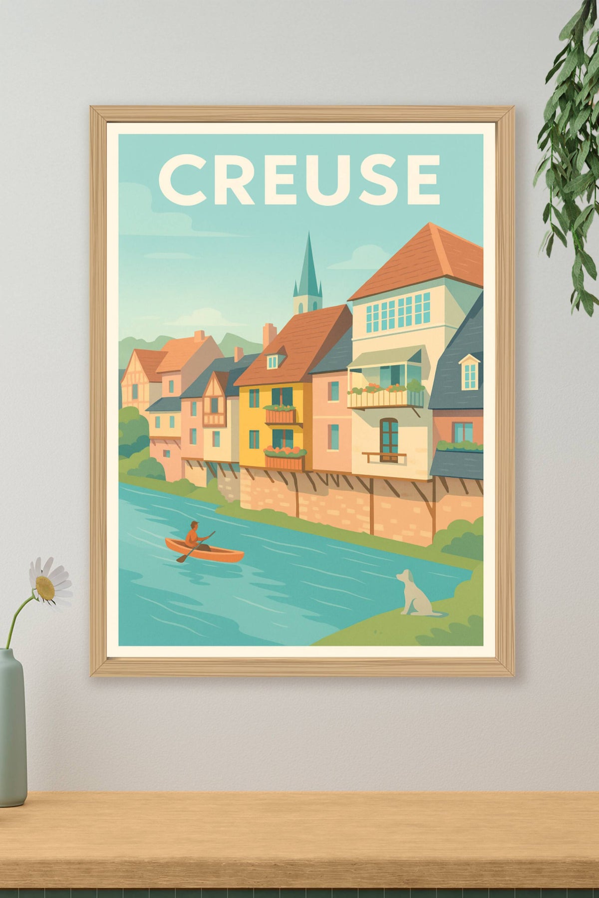 Affiche Creuse — Sérénité au fil de l'eau · poster d'art de Creuse
